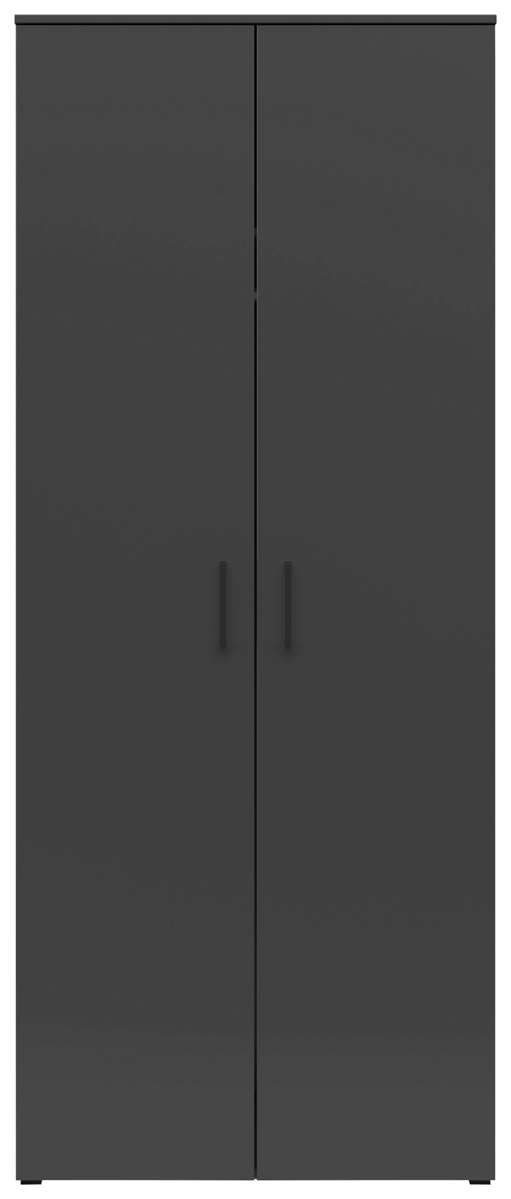 Schrank Multistauraum Grapitfarben - Graphitfarben/Schwarz, MODERN, Holzwerkstoff/Kunststoff (80cm) - Mömax