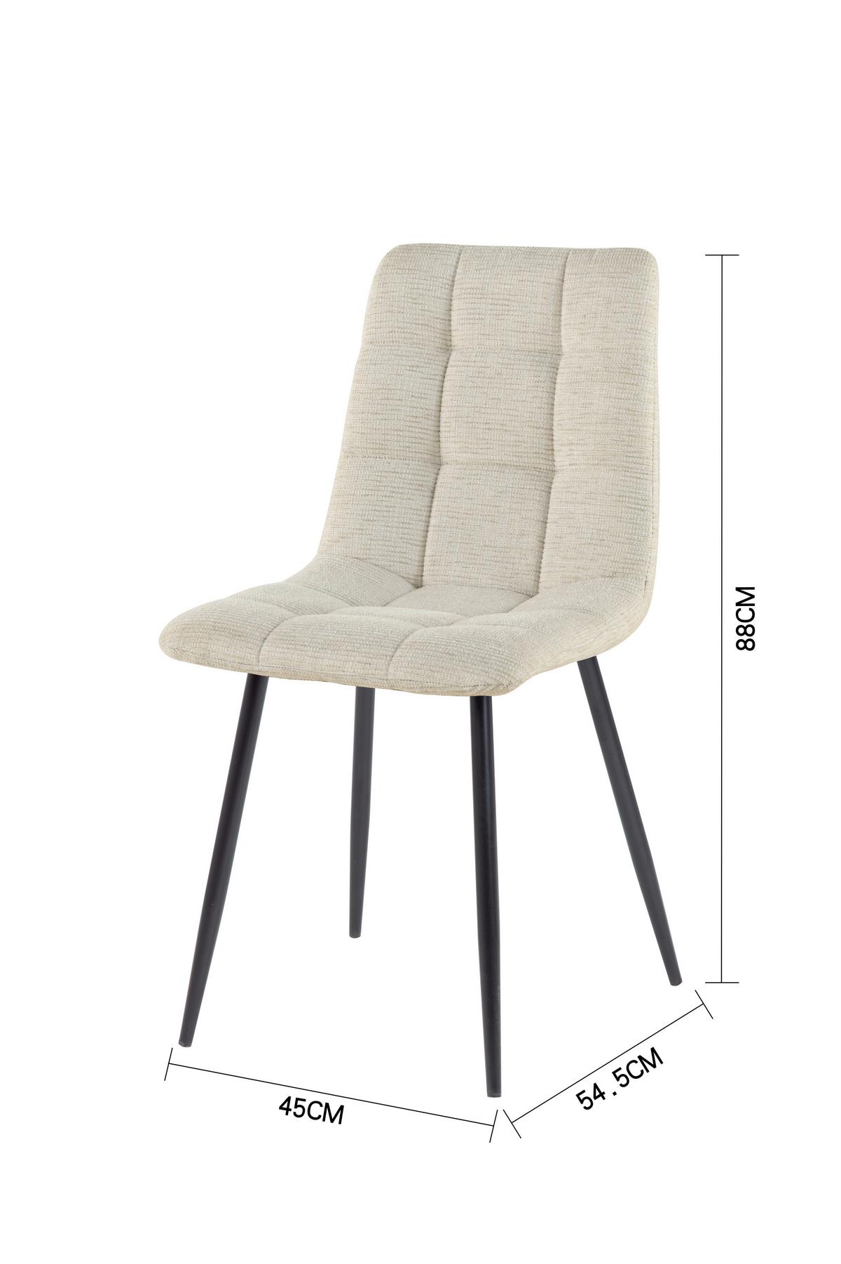 Stol Lech, Bež - črna/bež, Konvencionalno, kovina/tekstil (45/88/55cm)
