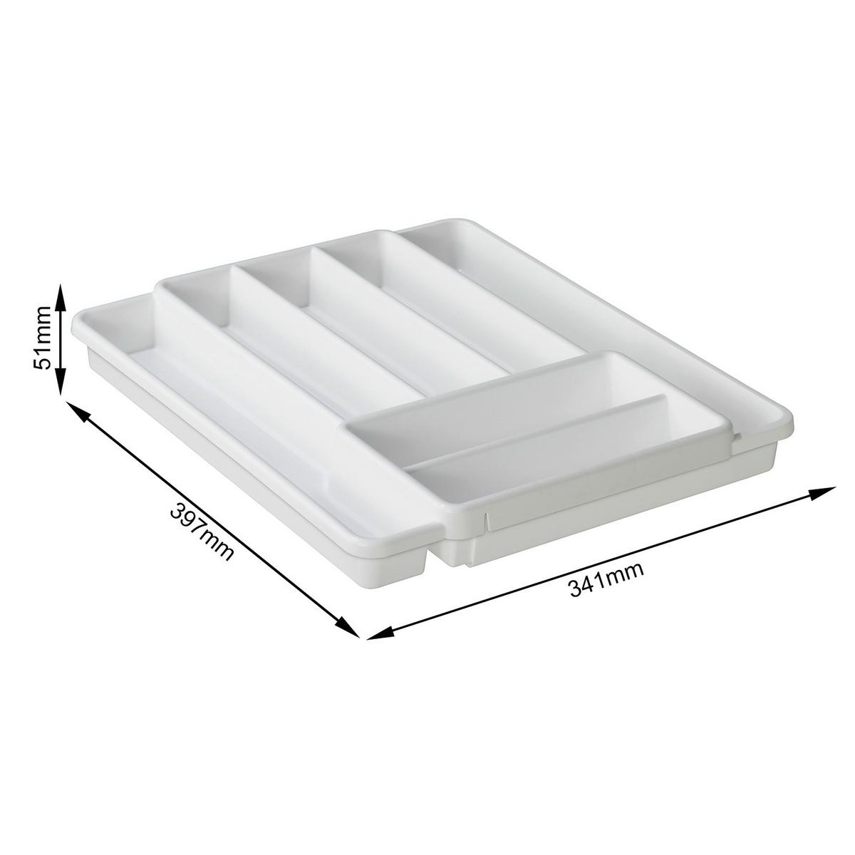 WKŁAD NA SZTUĆCE 1752501100 - biały, Basics, tworzywo sztuczne (39,7/5,1/34,1cm) - Rotho