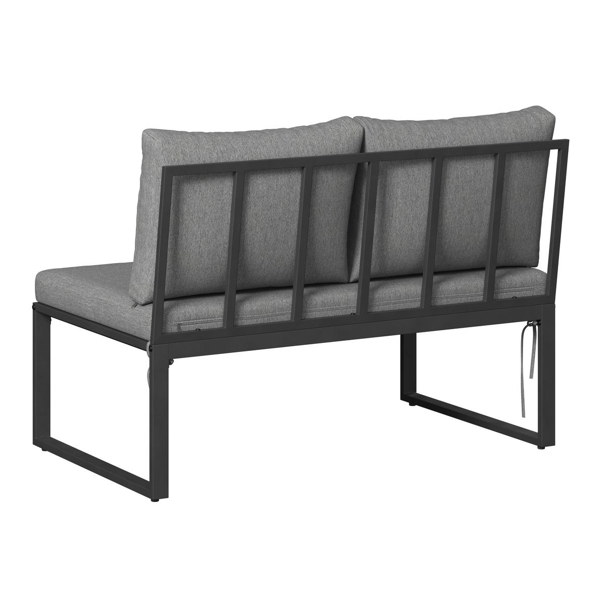 KOMPLET MEBLI TARASOWYCH SALVADOR - ciemnoszary, Modern, materiał drewnopochodny/metal (125/47/70cm) - Ambia Garden