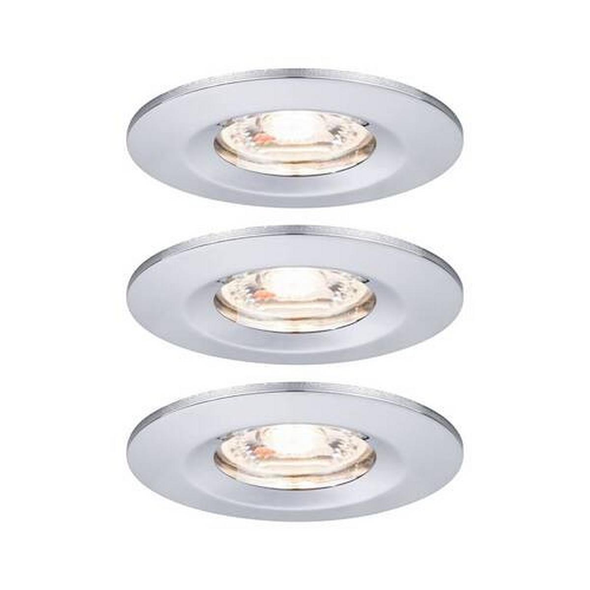 LED-Deckenleuchte Nova mini max. 4 Watt, 3-teilig - Chromfarben/Alufarben, Basics, Metall (6,5cm) - Paulmann