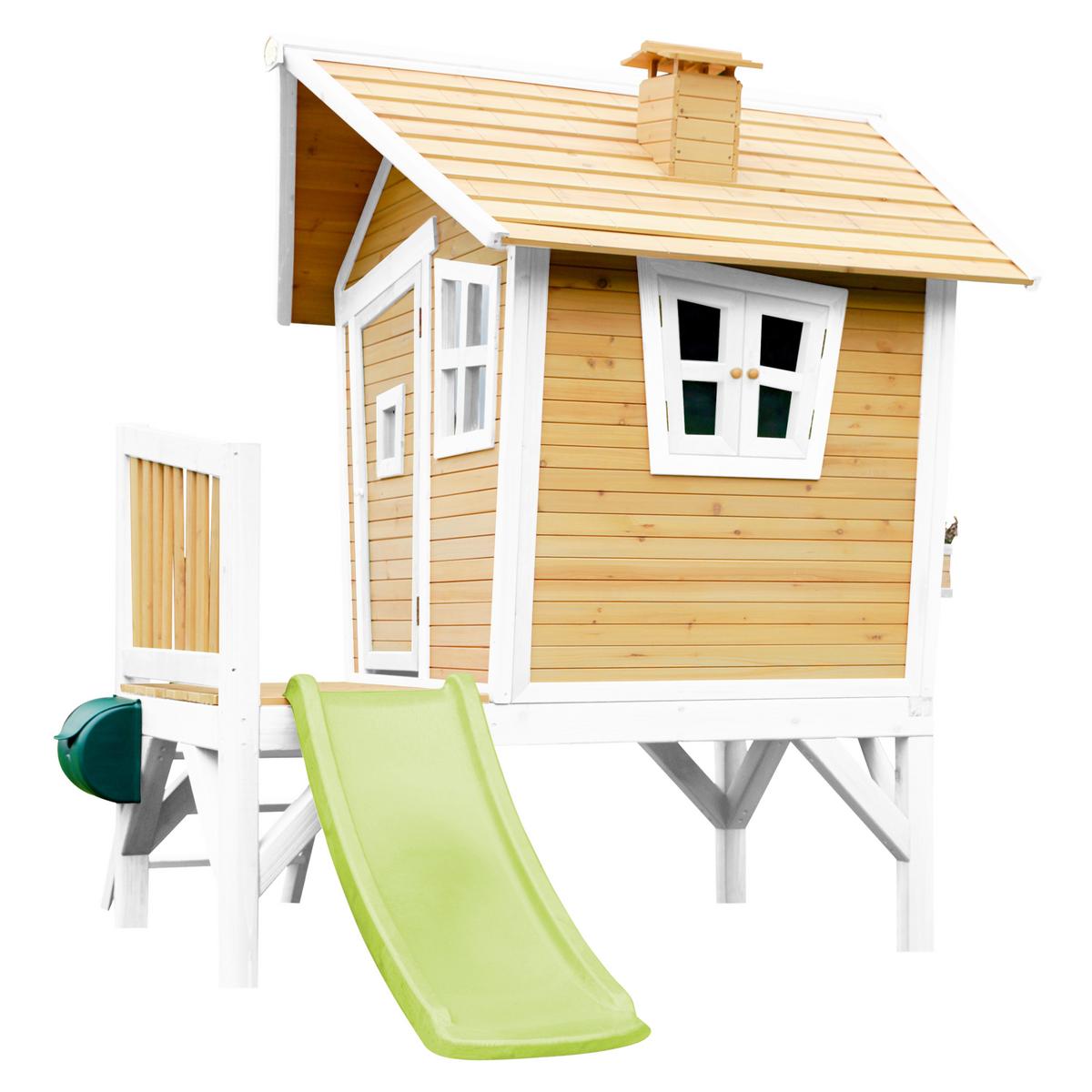Spielturm Robin aus Zedernholz - Braun/Weiß, Basics, Holz/Kunststoff (264/203/177cm) - Ambia Garden