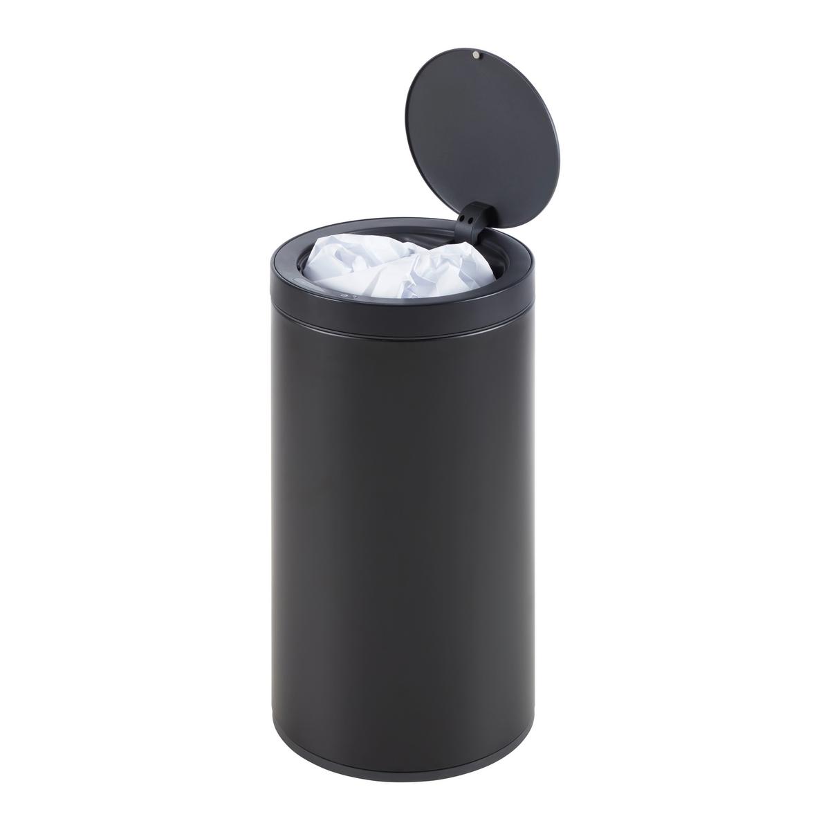 Coș de gunoi Sensor - 30 L - negru, Modern, plastic/metal (31/63cm) - Mömax