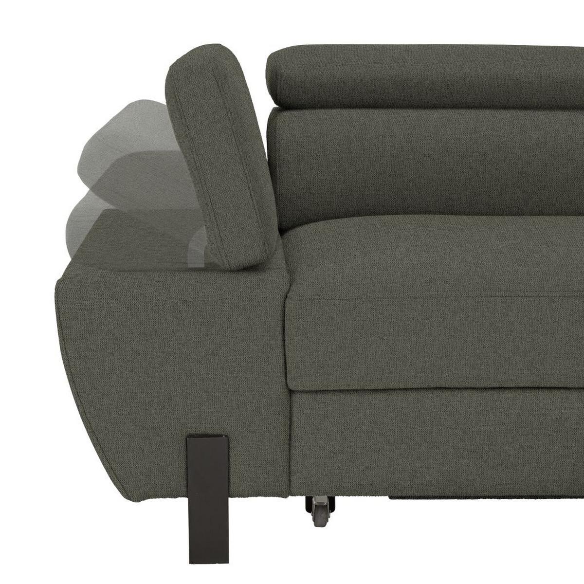 Ecksofa Molina Mini Grün - Hellgrau/Schwarz, Modern, Textil/Metall (277/189cm) - Mömax