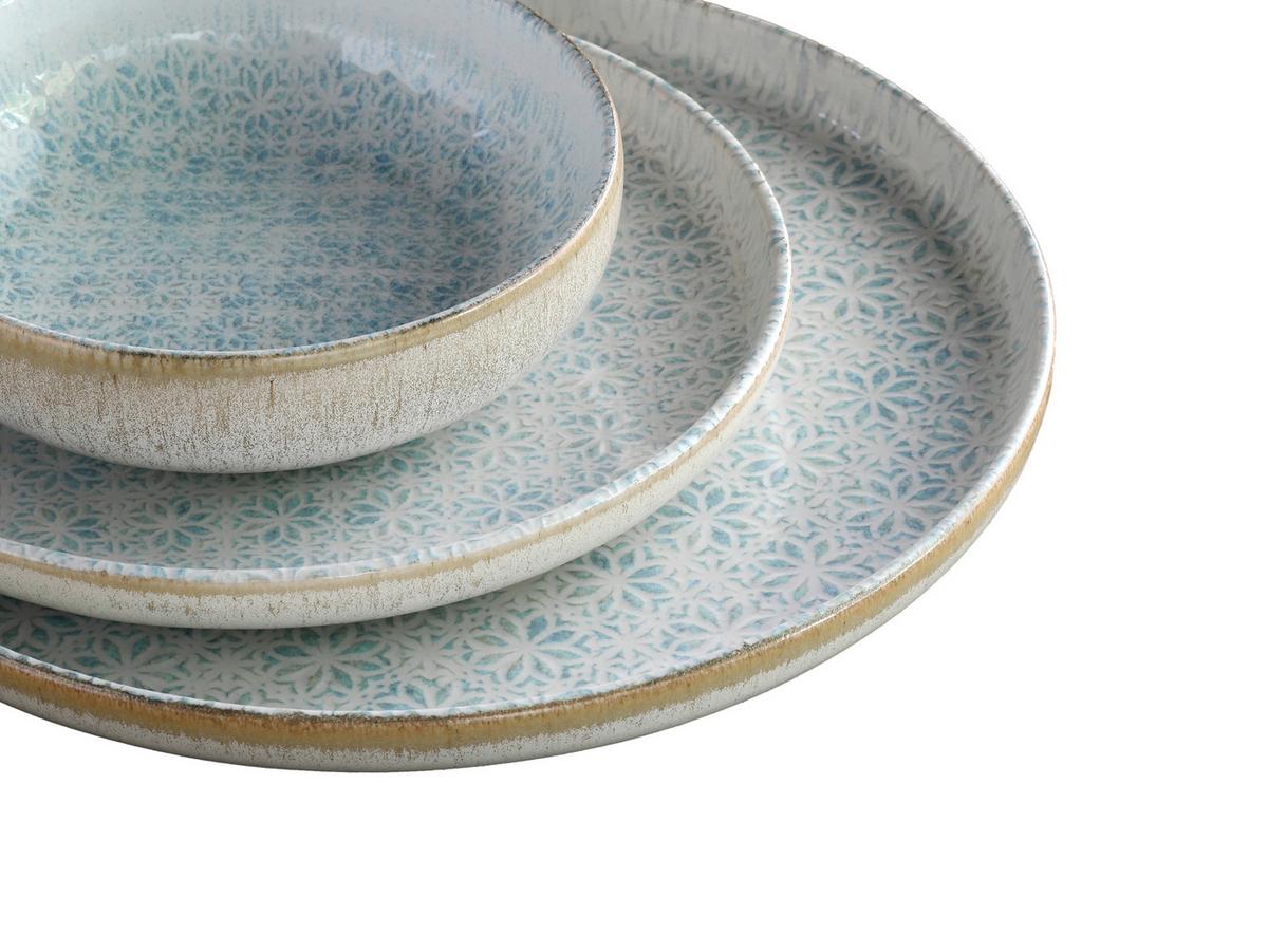 Jedilni Servis Emiliana Blue, 12-Delni - svetlo modra/krem barve, Basics, keramika - Creatable