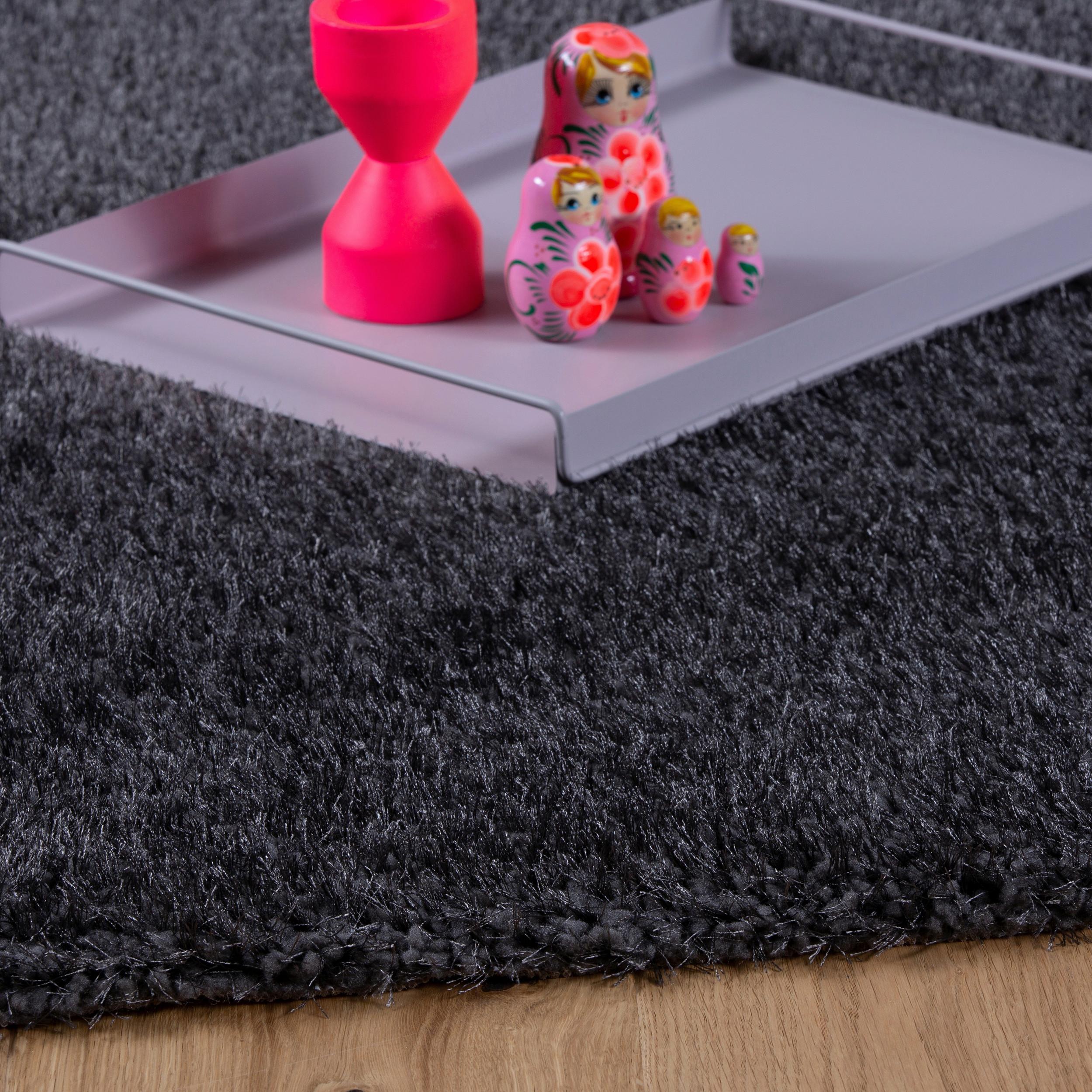 HOCHFLORTEPPICH MY EMILIA - Graphitfarben, Konventionell, Textil (60/110cm) - Novel