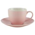 Kaffeetasse mit Untertasse Sandy Rosa aus Keramik - Rosa, KONVENTIONELL, Keramik (5/6,9cm) - Mömax modern living