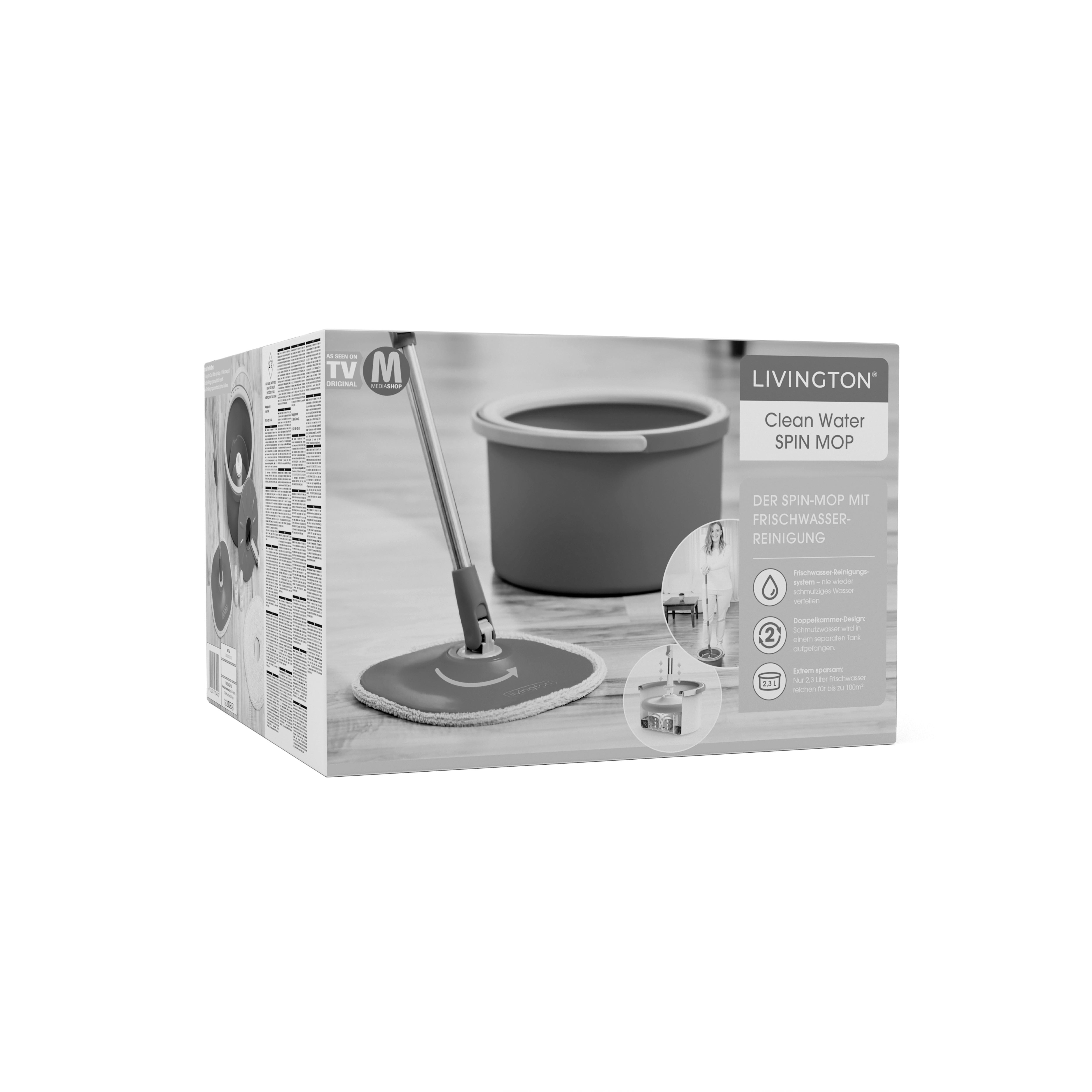 Felmosó Livington Clean Water Spin Mop - kék, Modern - Mediashop
