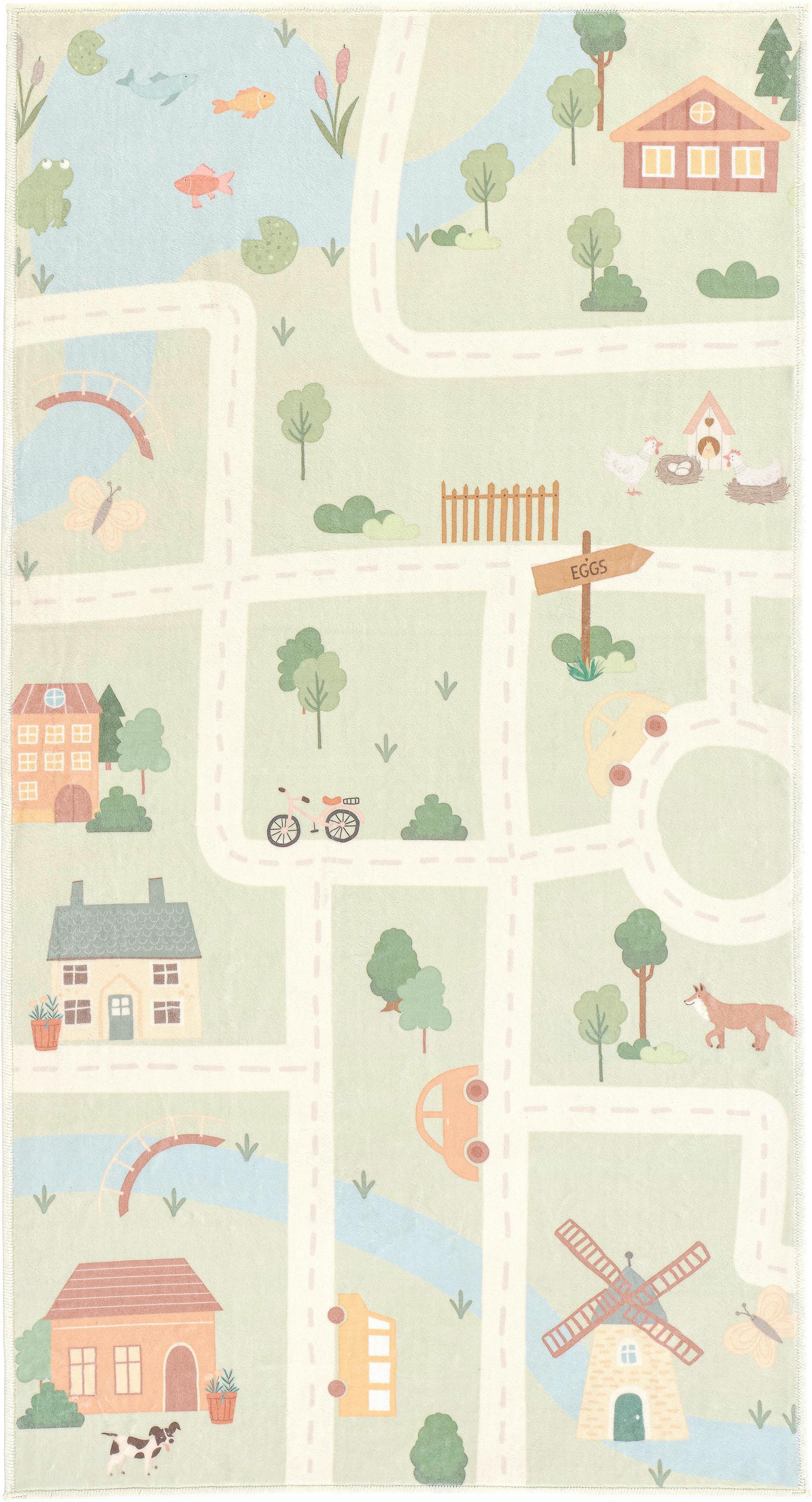 DYWAN DZIECIĘCY ECOVIA LIVING-KIDS8194 - szałwiowy/morela, Trend, tkanina (80/150cm) - Lindorug