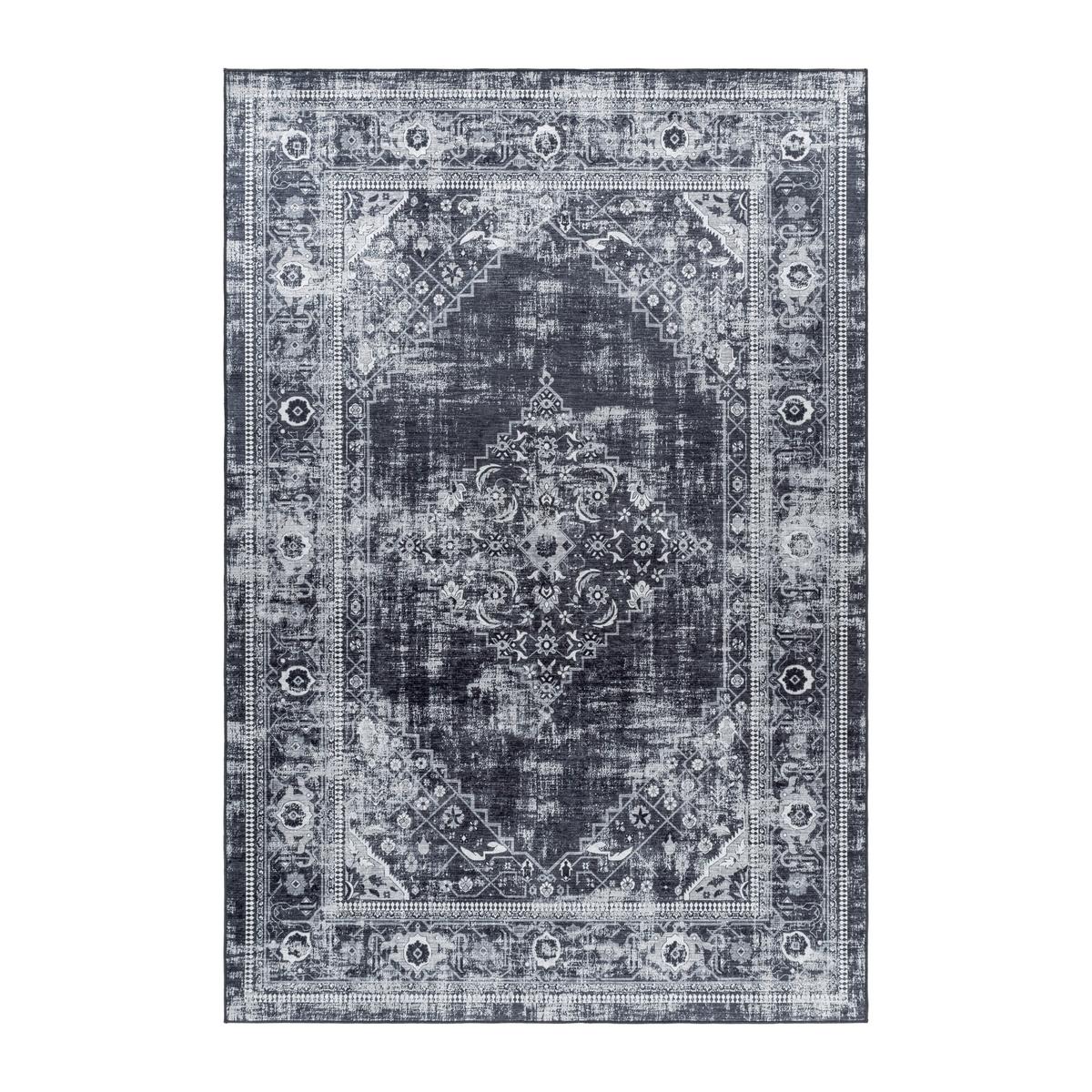 Flachwebeteppich Fiesta Schwarz ca. 160x230cm - Schwarz, Design, Textil (160/230cm) - Novel