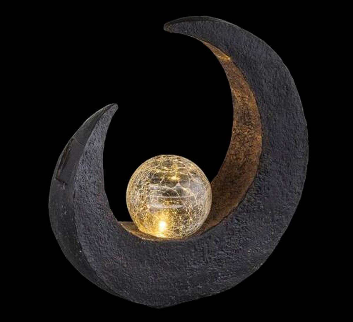 Solarna Svetilka Borneo, S Sijalko - črna/rjava, Design, umetna masa/steklo (29,4/9/30,5cm) - Globo