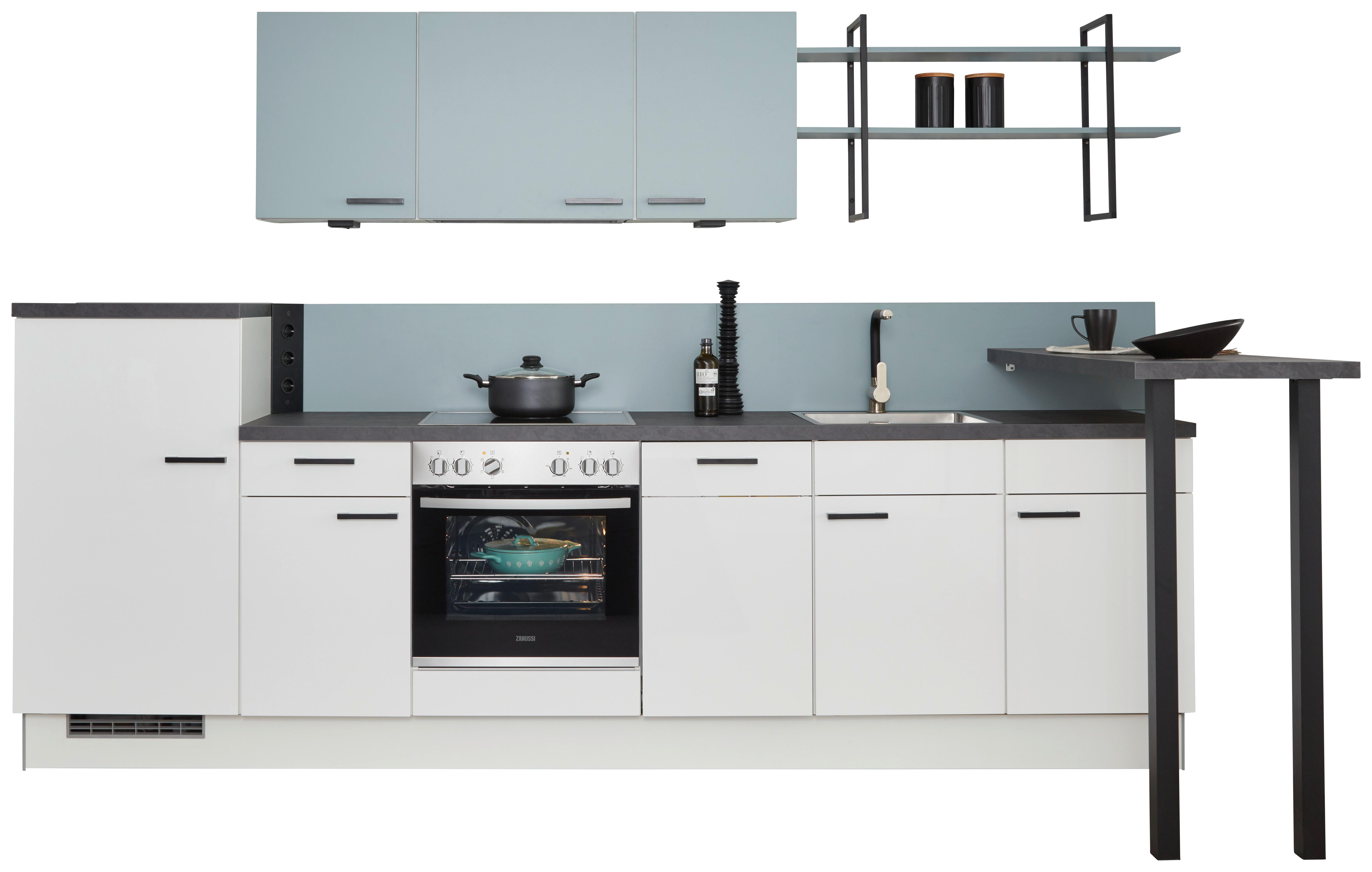 Küchenblock PN215/105 - Dunkelgrau/Schwarz, MODERN, Holzwerkstoff (320cm) - Pino