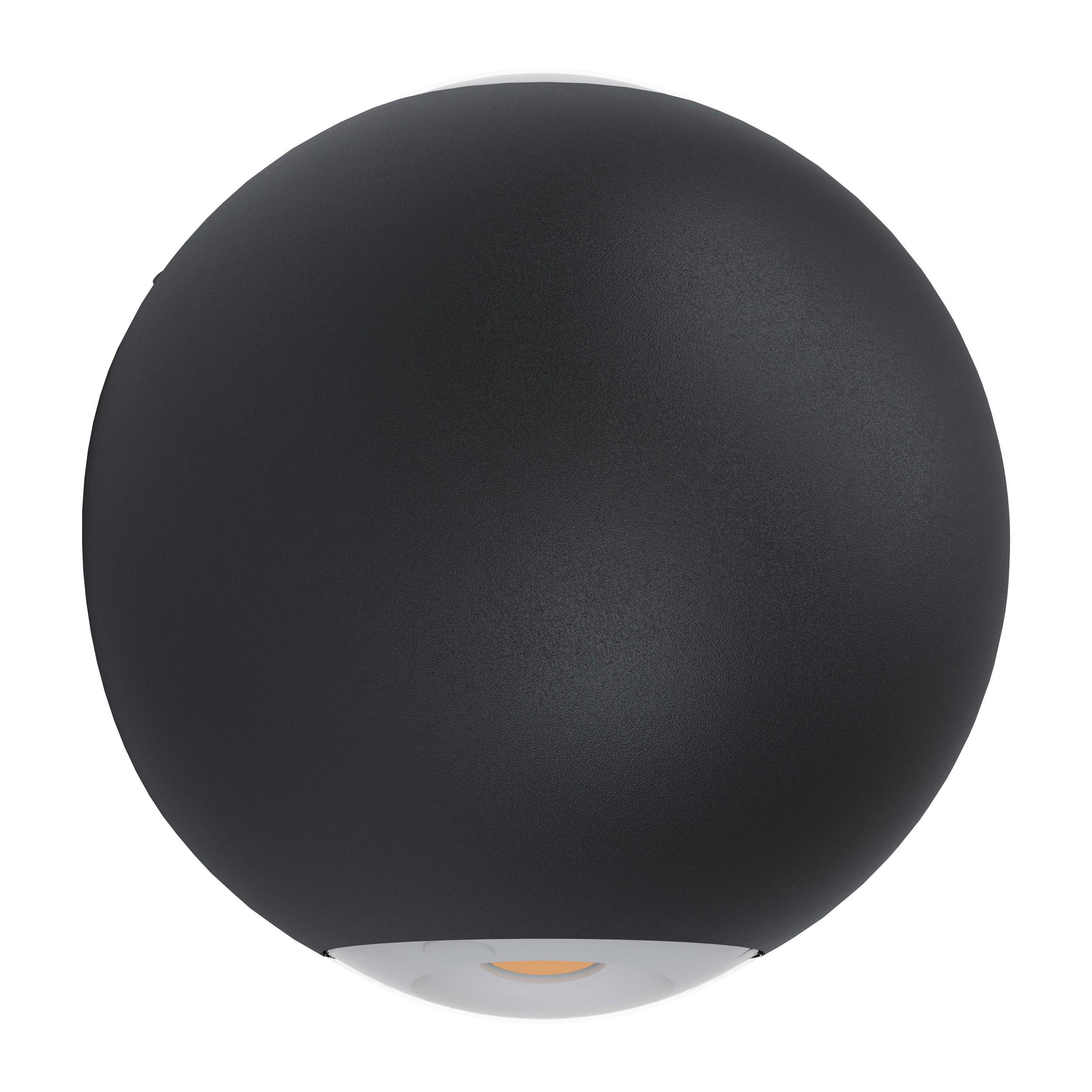 Led-wandleuchte Abugo Schwarz D: 10,5cm - Klar/Schwarz, Basics, Glas/Metall (10,5cm) - Eglo