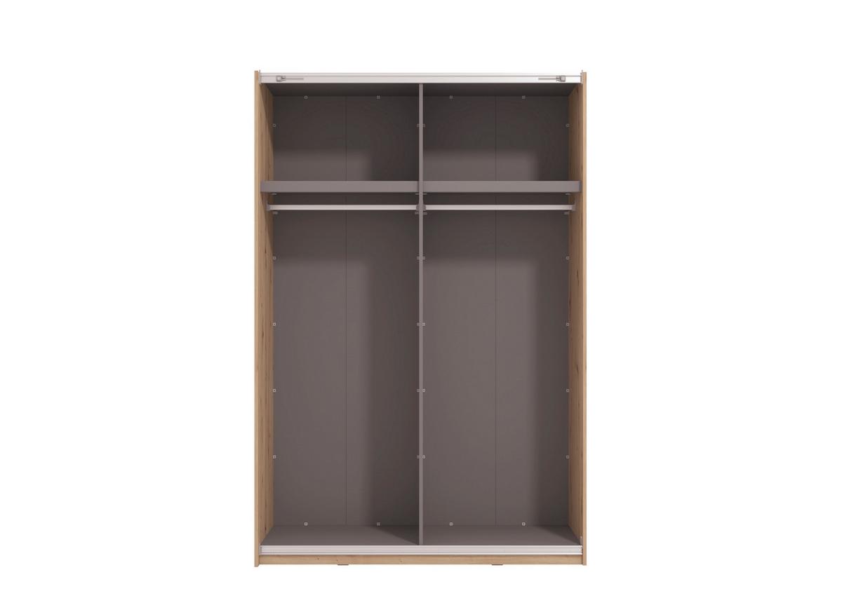 Schwebetürenschrank Gard 150 in Eiche Artisan - Schwarz/Eiche Artisan, KONVENTIONELL, Holzwerkstoff/Metall (146/217/61cm) - Mömax