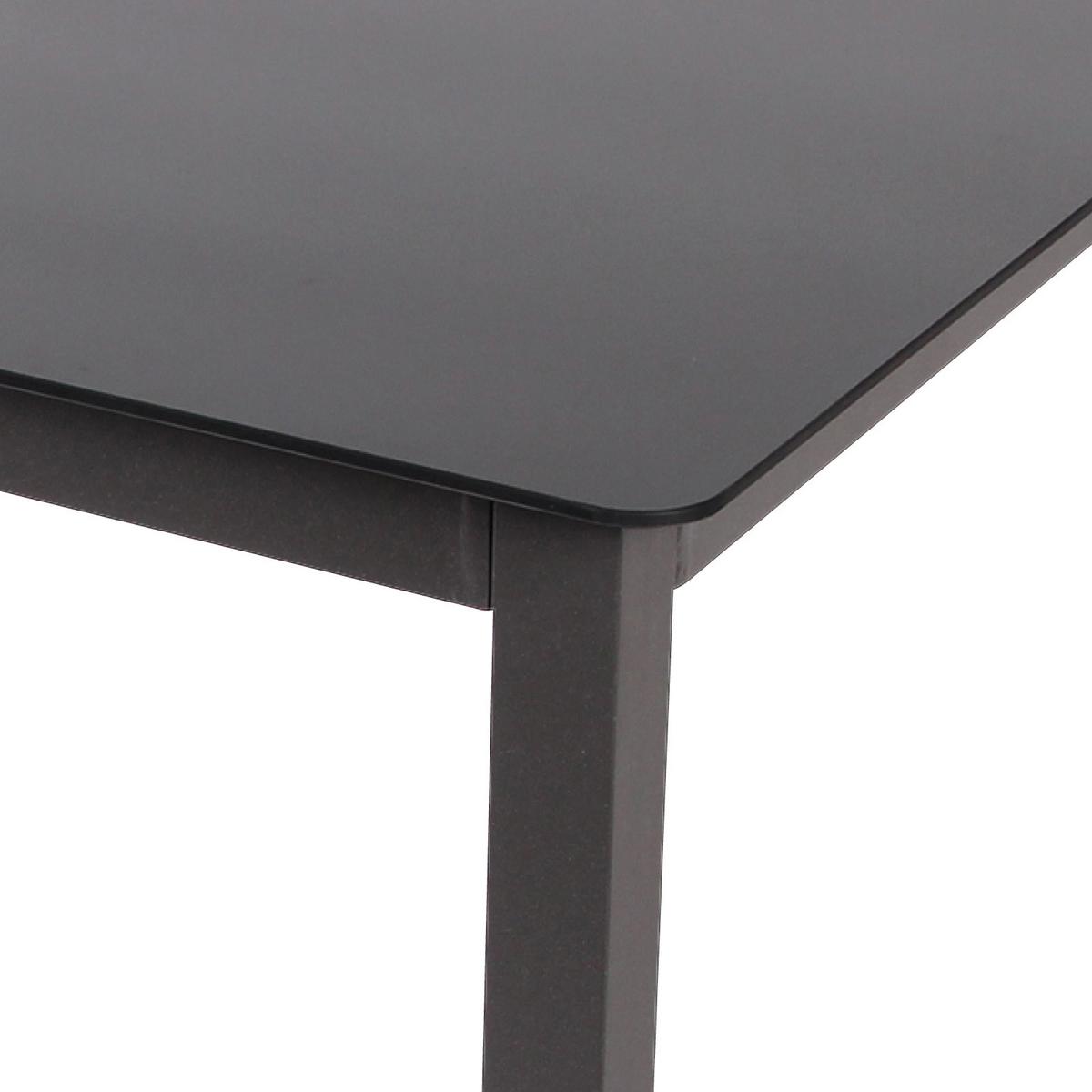 Gartentisch ca. 80x73x80 cm Schwarz - Schwarz, Basics, Glas/Metall (80/73/80cm) - MID.YOU