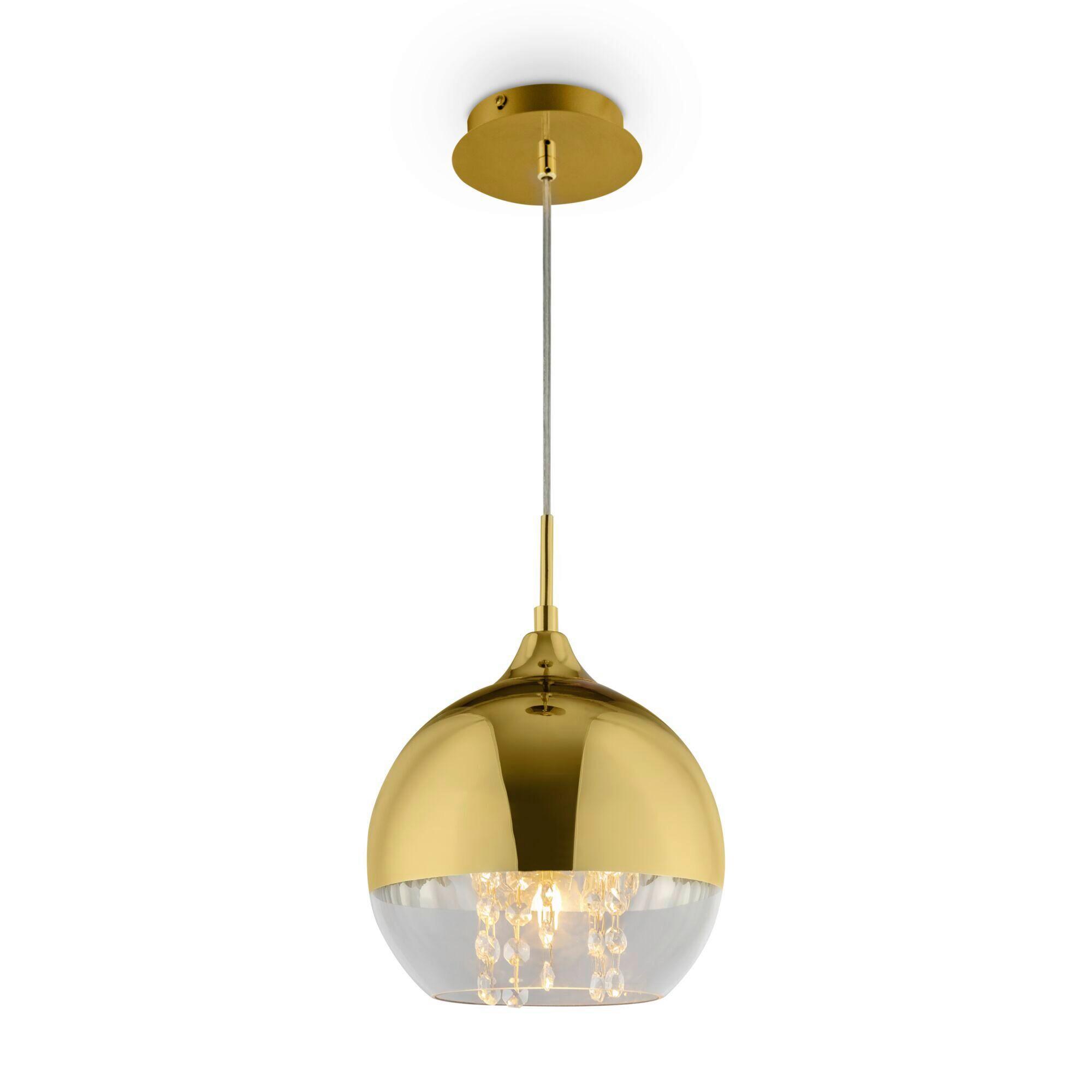 Pendelleuchte Fermi Goldfarben max. 60 Watt - Transparent/Goldfarben, Trend, Glas/Metall (20/17.5/20cm) - MAYTONI
