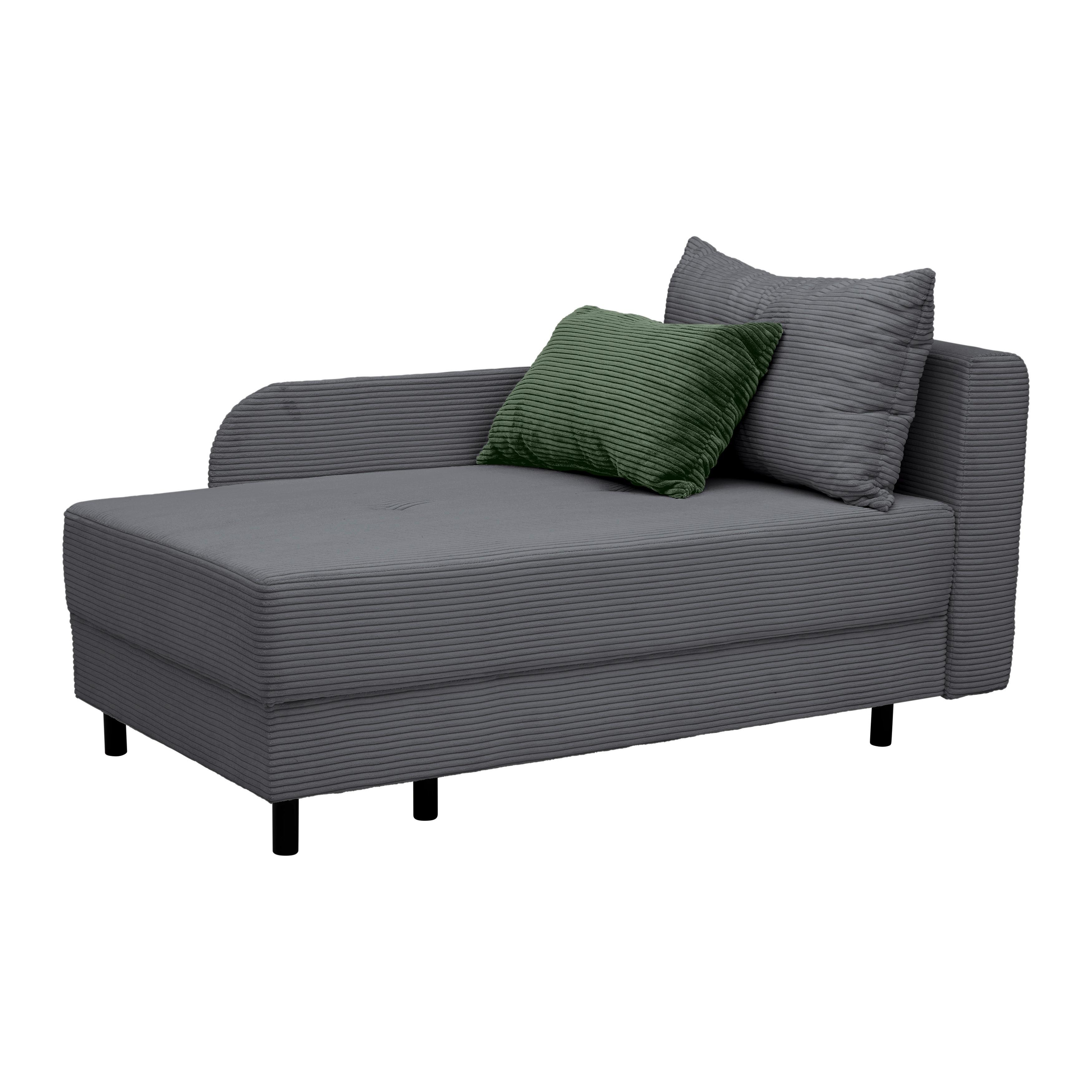 Liege Nova Dunkelgrau - Dunkelgrau/Schwarz, MODERN, Holz/Textil (145/62/85cm) - Mömax