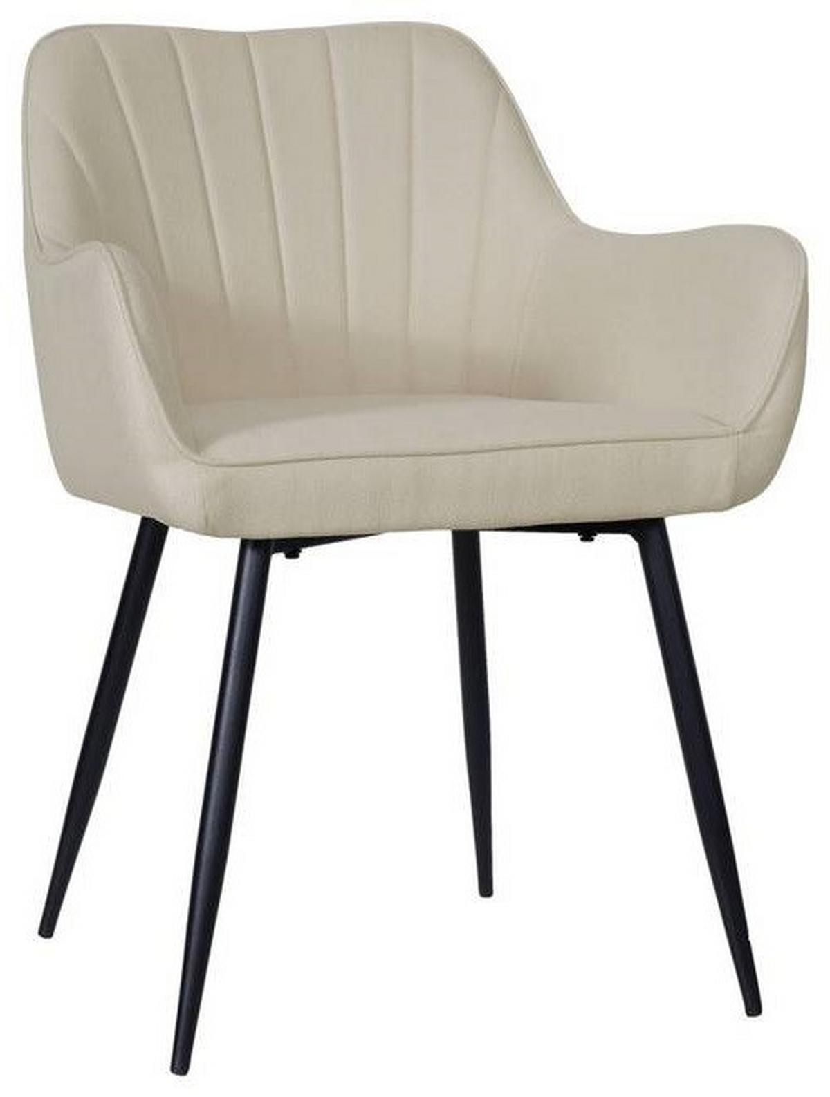 KRZESŁO Z PODŁOKIETNIKAMI ANNA - beżowy/czarny, Modern, metal/drewno (57/79/58cm) - MID.YOU