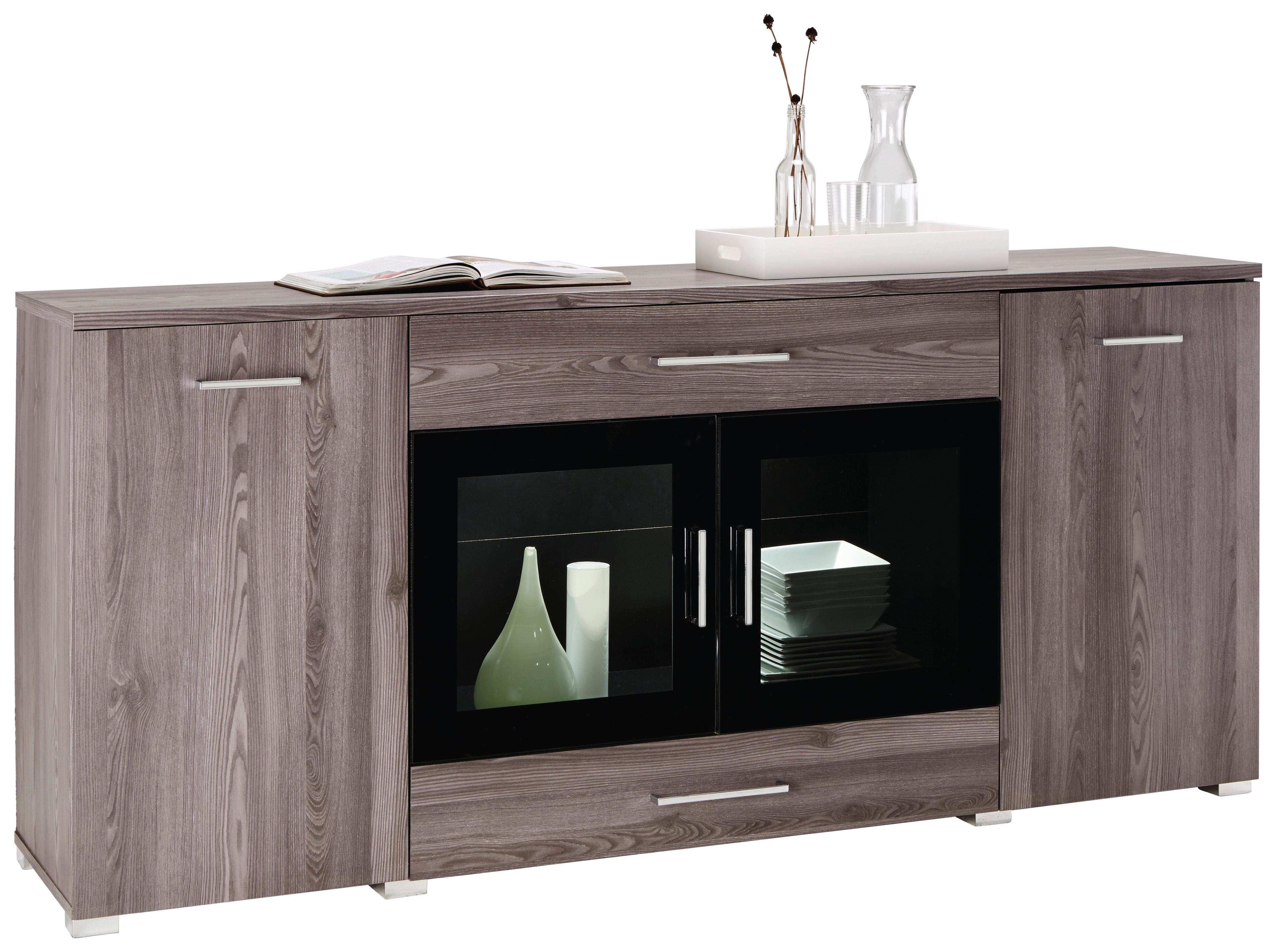 Sideboard in Lärchefarben - Chromfarben/Silberfarben, MODERN, Holzwerkstoff/Kunststoff (180/81/45cm) - Premium Living