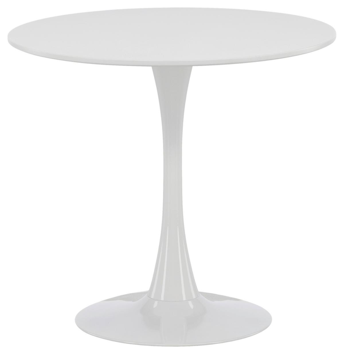 Esstisch Hamden Ø ca. 80 cm Weiß - Hellgrau/Weiß, Design, Holzwerkstoff/Metall (80/80/75cm) - Livetastic