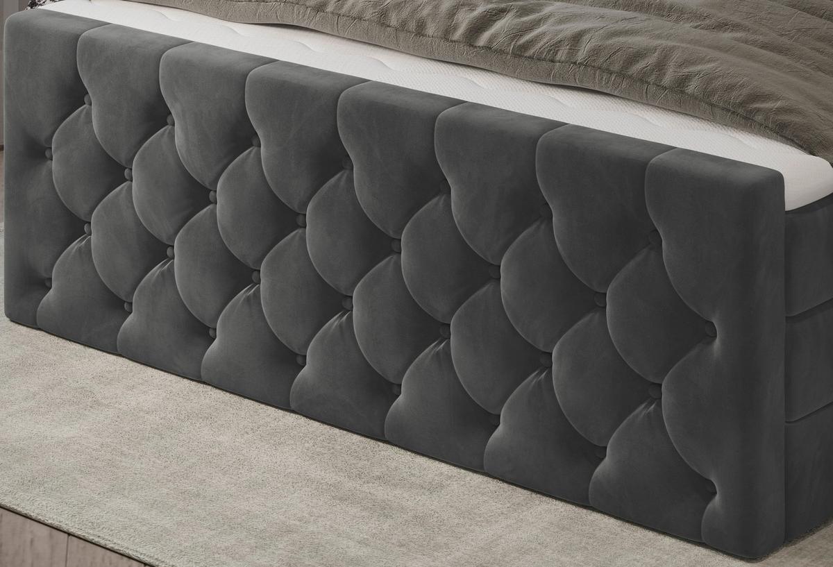 PAT BOXSPRING ELIO - bej/grafit, Romantik / Landhaus, textil (180/200cm) - James Wood