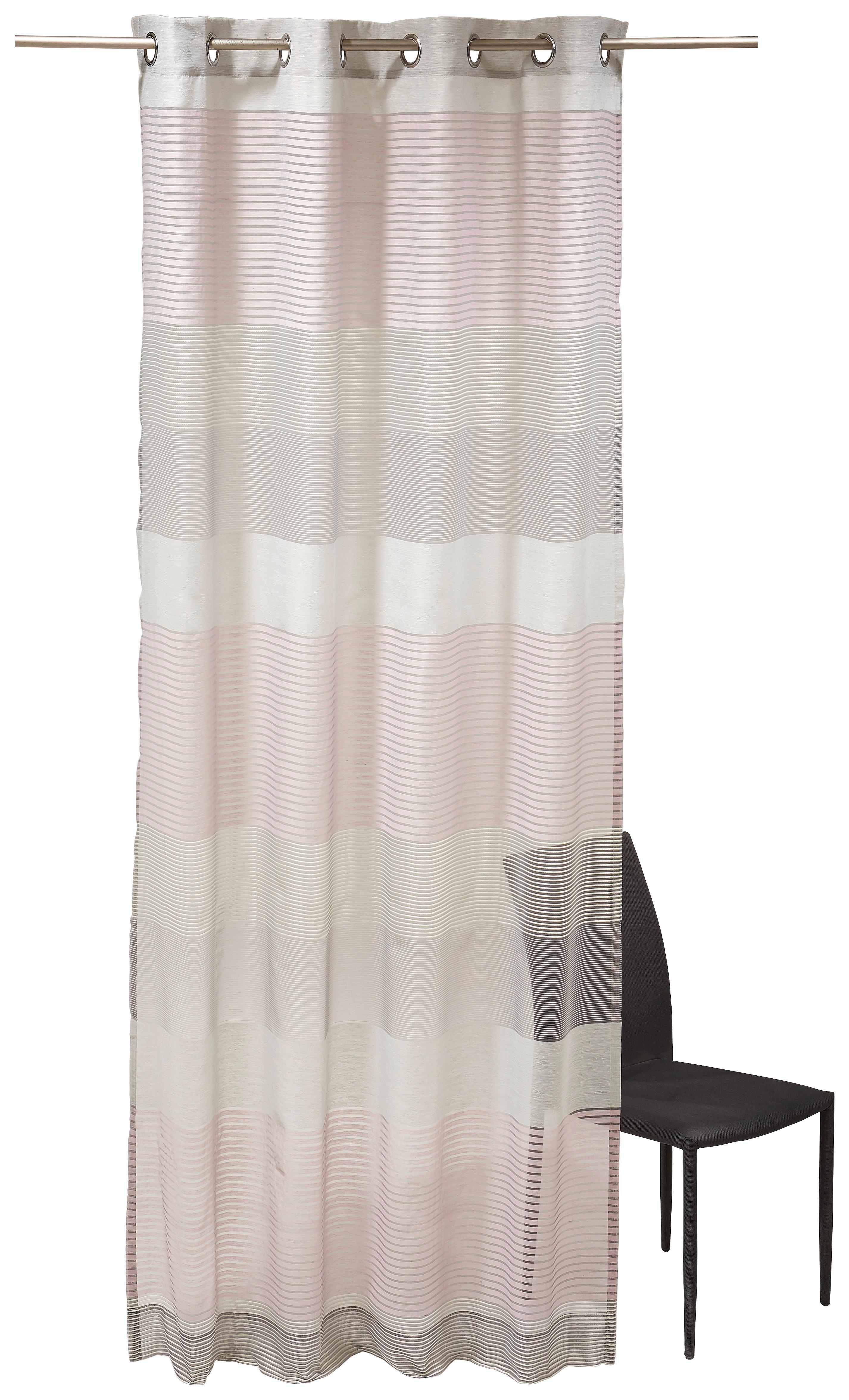 ZASŁONA NA PRZELOTKACH JOOP! J-GLEAM - jasnoszary/kremowy, Design, tkanina (140/250cm) - Joop!