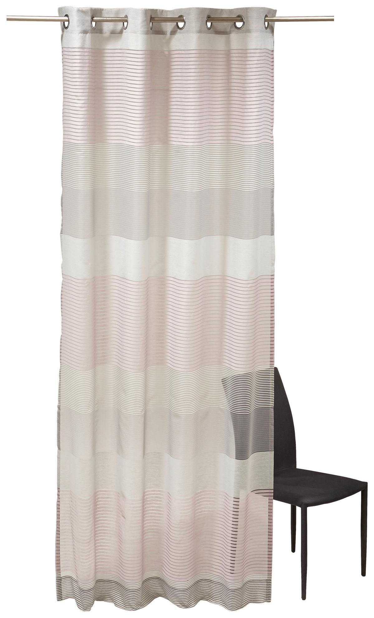 ZASŁONA NA PRZELOTKACH JOOP! J-GLEAM - jasnoszary/kremowy, Design, tkanina (140/250cm) - Joop!