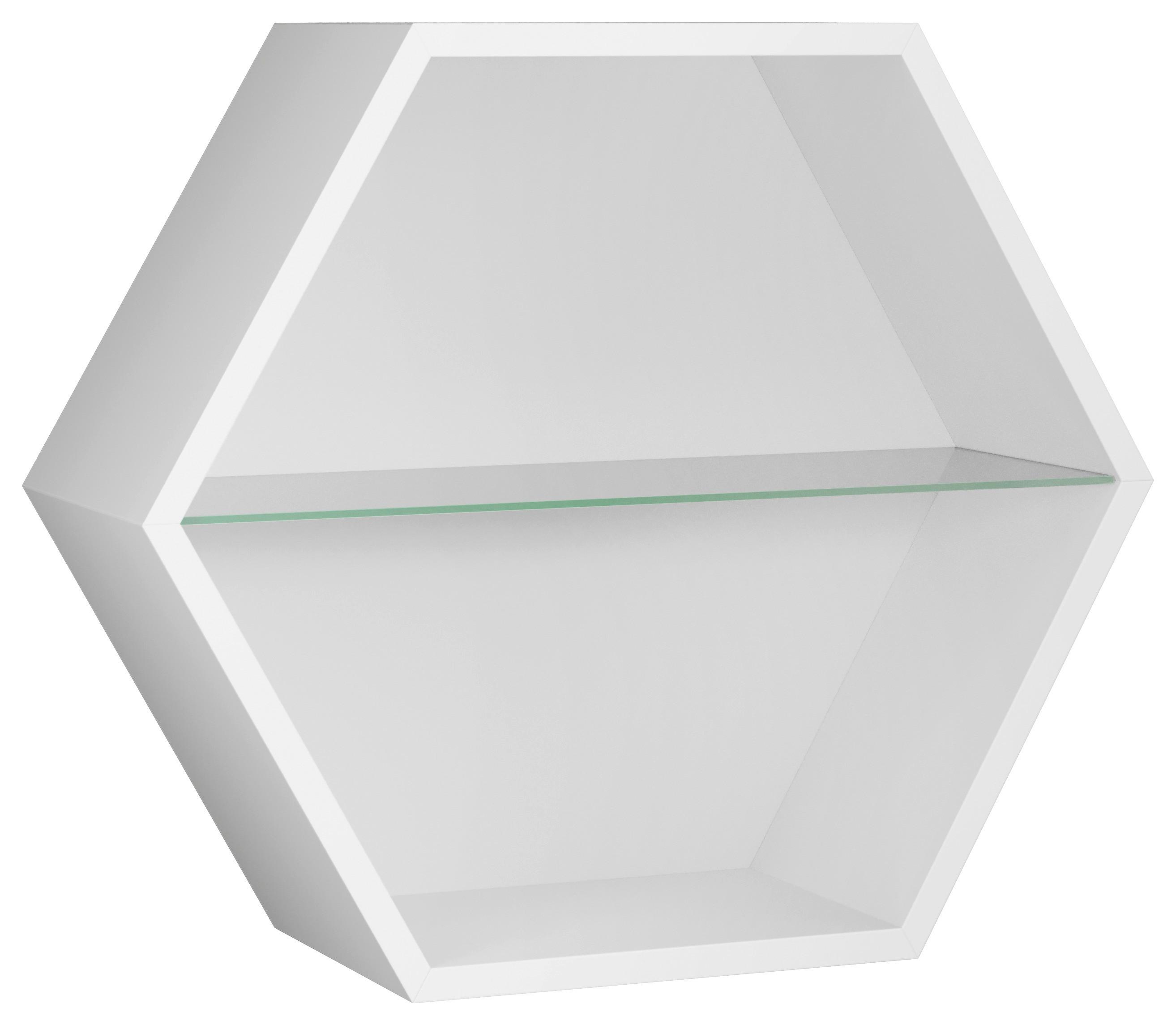 Wandregal Edge Weiß - Weiß, MODERN, Glas/Holzwerkstoff (51/44/19cm) - Mömax