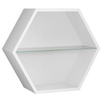 Wandregal Edge Weiß - Weiß, MODERN, Glas/Holzwerkstoff (51/44/19cm) - Mömax