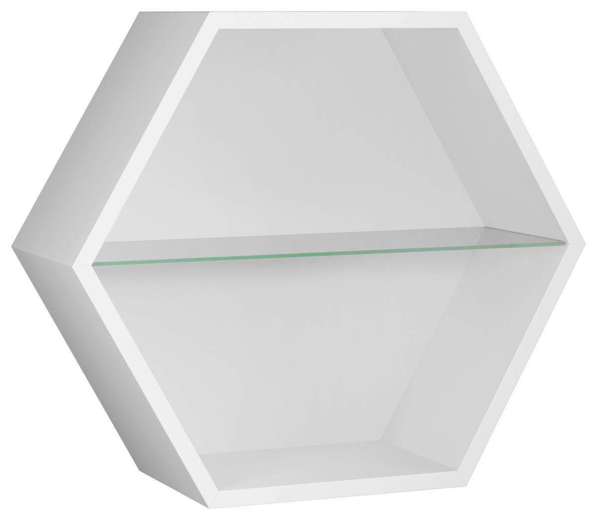 Wandregal Edge Weiß - Weiß, MODERN, Glas/Holzwerkstoff (51/44/19cm) - Mömax