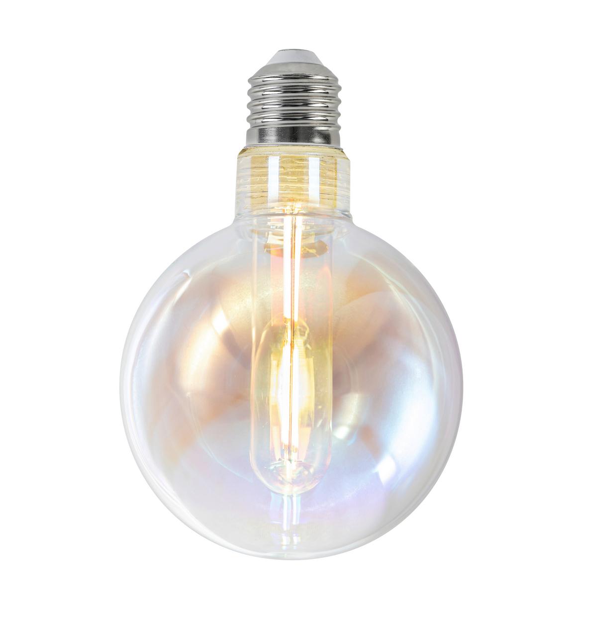 LED-Leuchtmittel Deko Perlmutt max. 5 Watt - Perlmutt, ROMANTIK / LANDHAUS, Glas/Metall (9,5/13,8cm) - Mömax