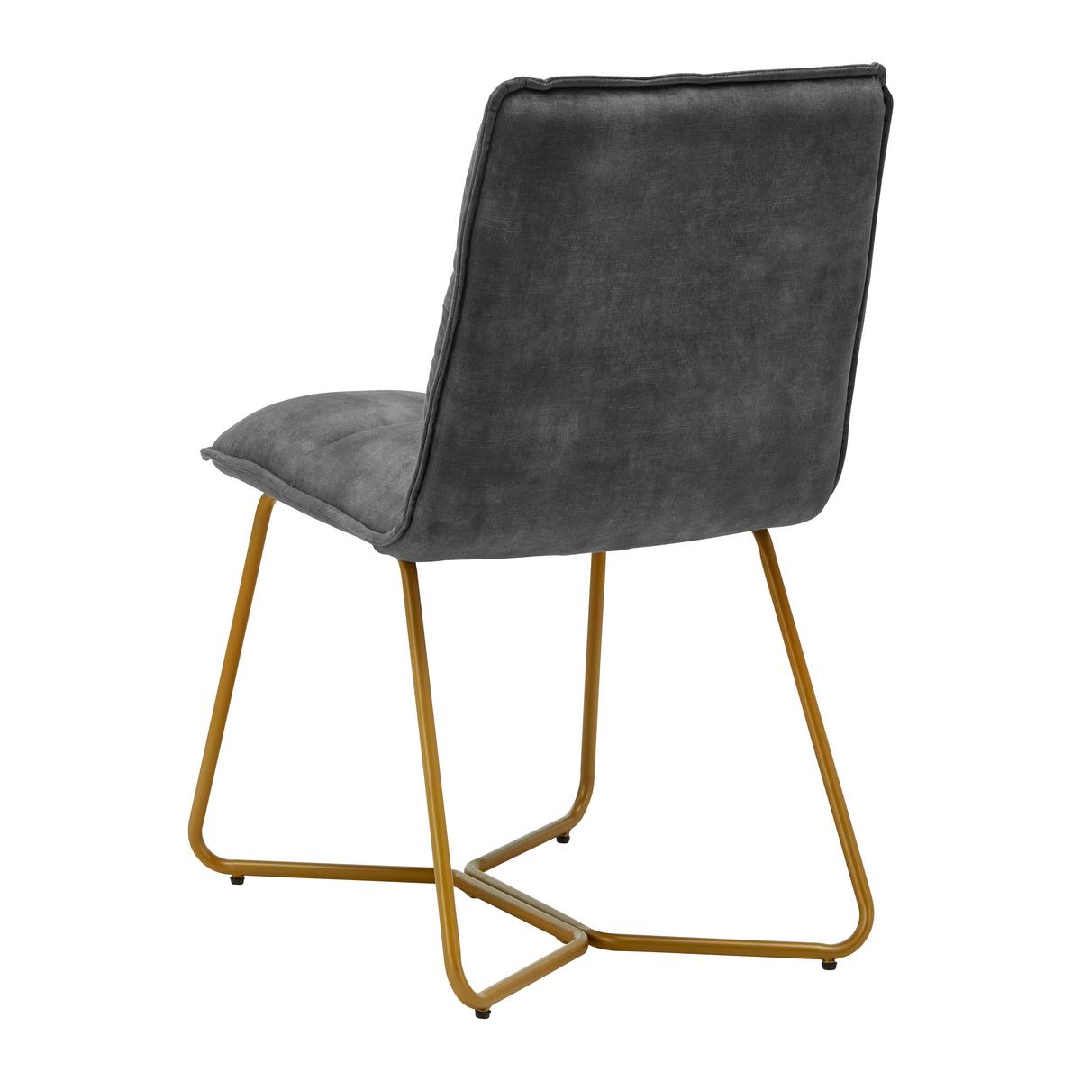 KRZESŁO FONIA - ciemnoszary/kolor złoty, Modern, metal/drewno (49/85,5/57,5cm) - Bessagi Home