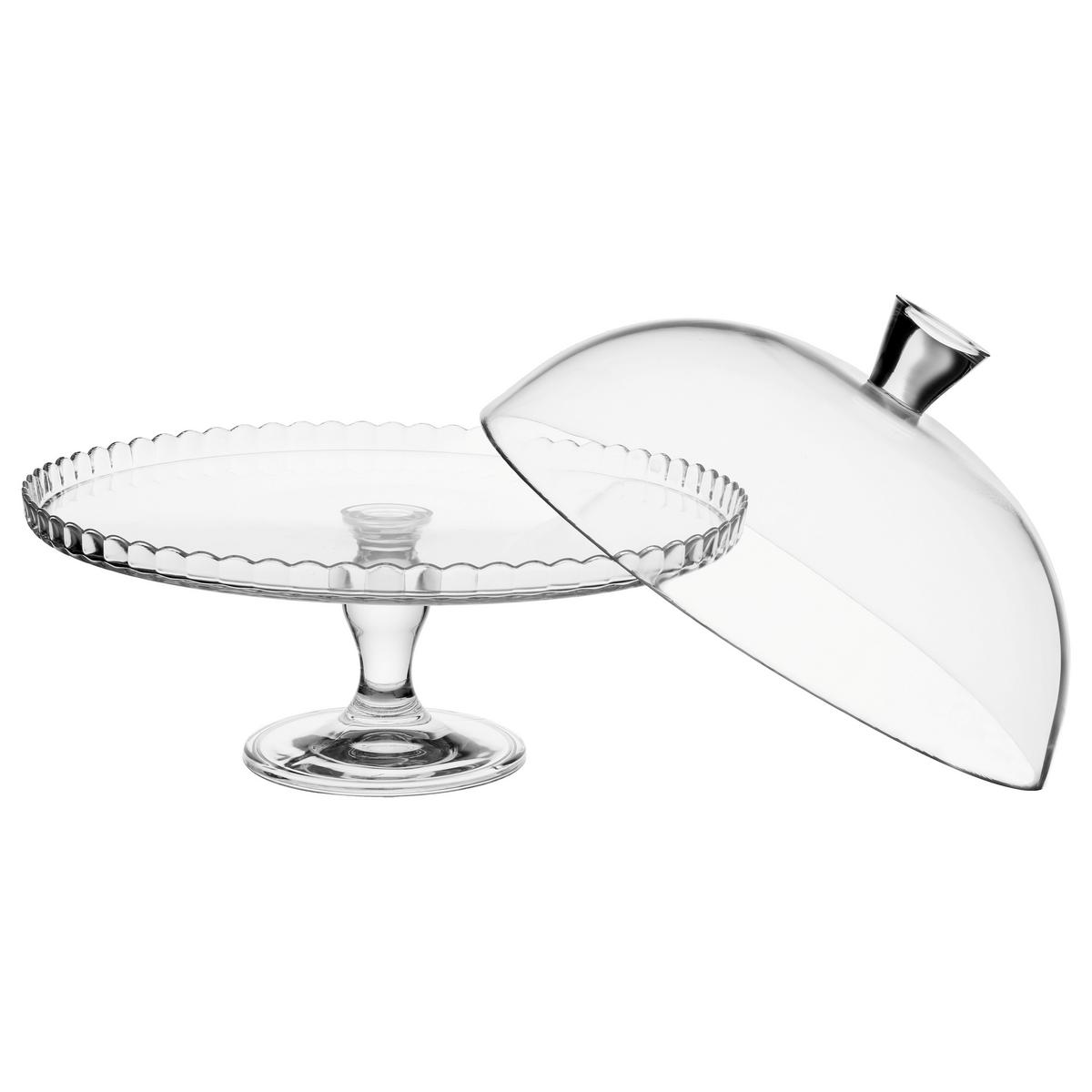 Platou Tort Lara Cca. 32 Cm - transparent, Basics, sticlă (32,2/26,2cm)