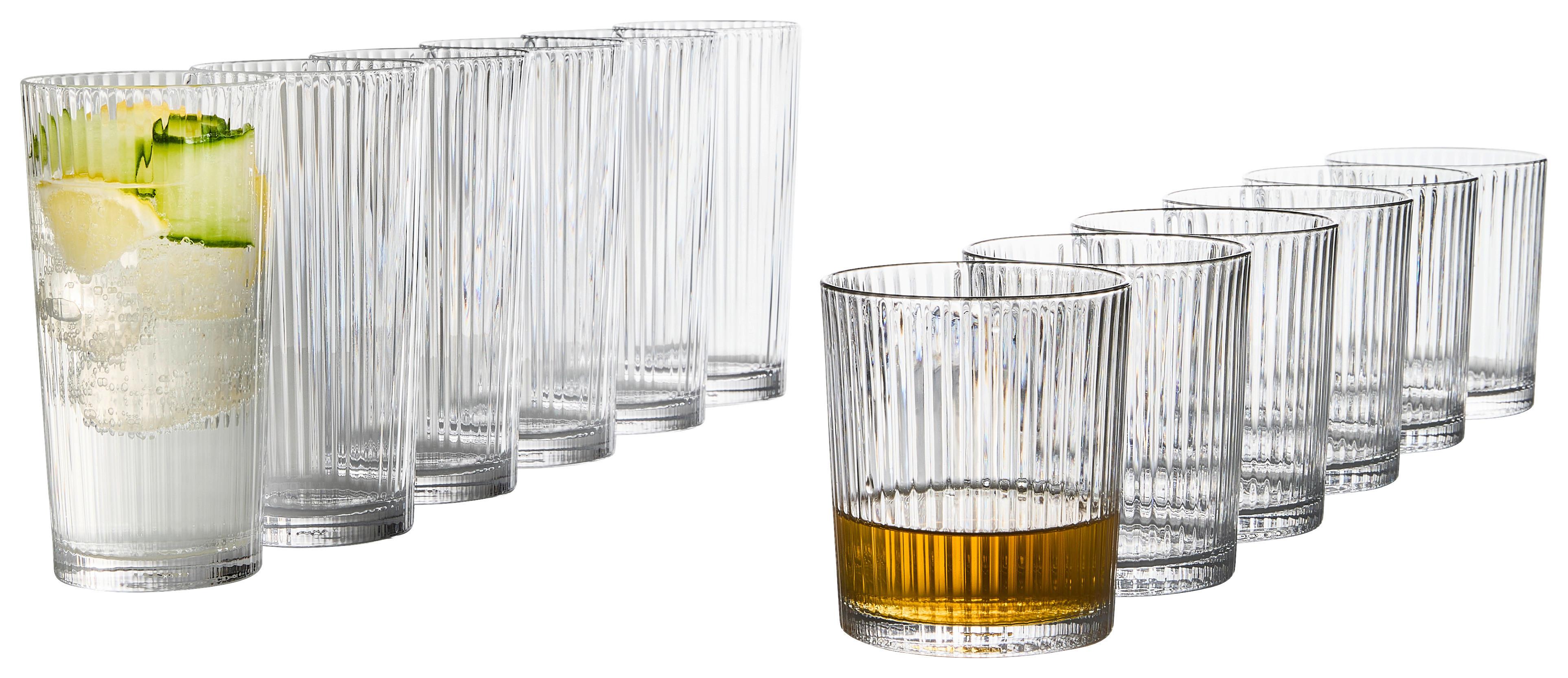 KOMPLET SZKŁA STOŁOWEGO 106002 - przejrzysty, Basics, szkło (28,1/24,5/28,1cm) - Nachtmann
