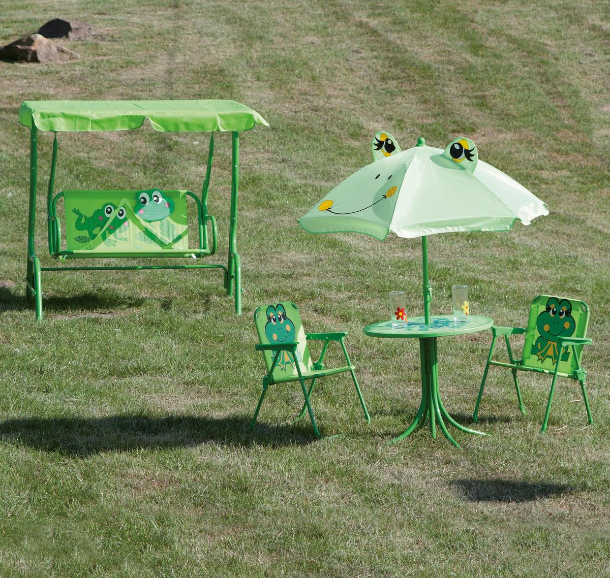 Kinder-Hollywoodschaukel Grün - Grün, MODERN, Textil/Metall (115/118/75cm) - Siena Garden