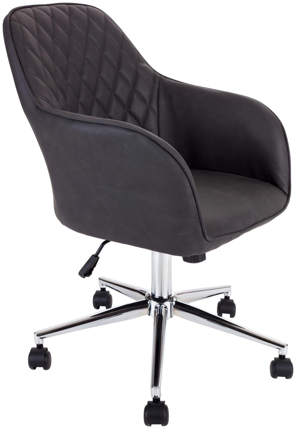 KRZESŁO OBROTOWE MELBOURNE - antracytowy/brązowy, Modern, tworzywo sztuczne/metal (57,5/84,5-94,5/58,5cm) - MID.YOU