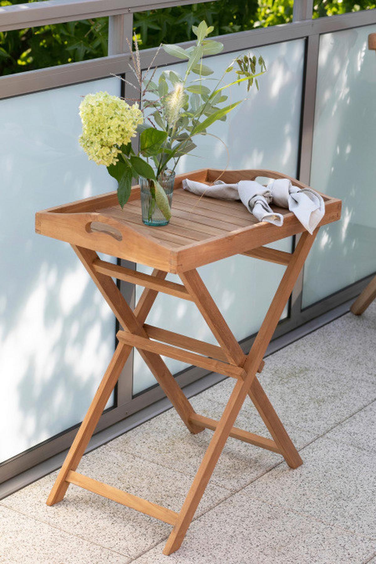 Gartenklapptisch Woodie Teak - Teakfarben, Basics, Holz (40/75/60cm) - Gardenson