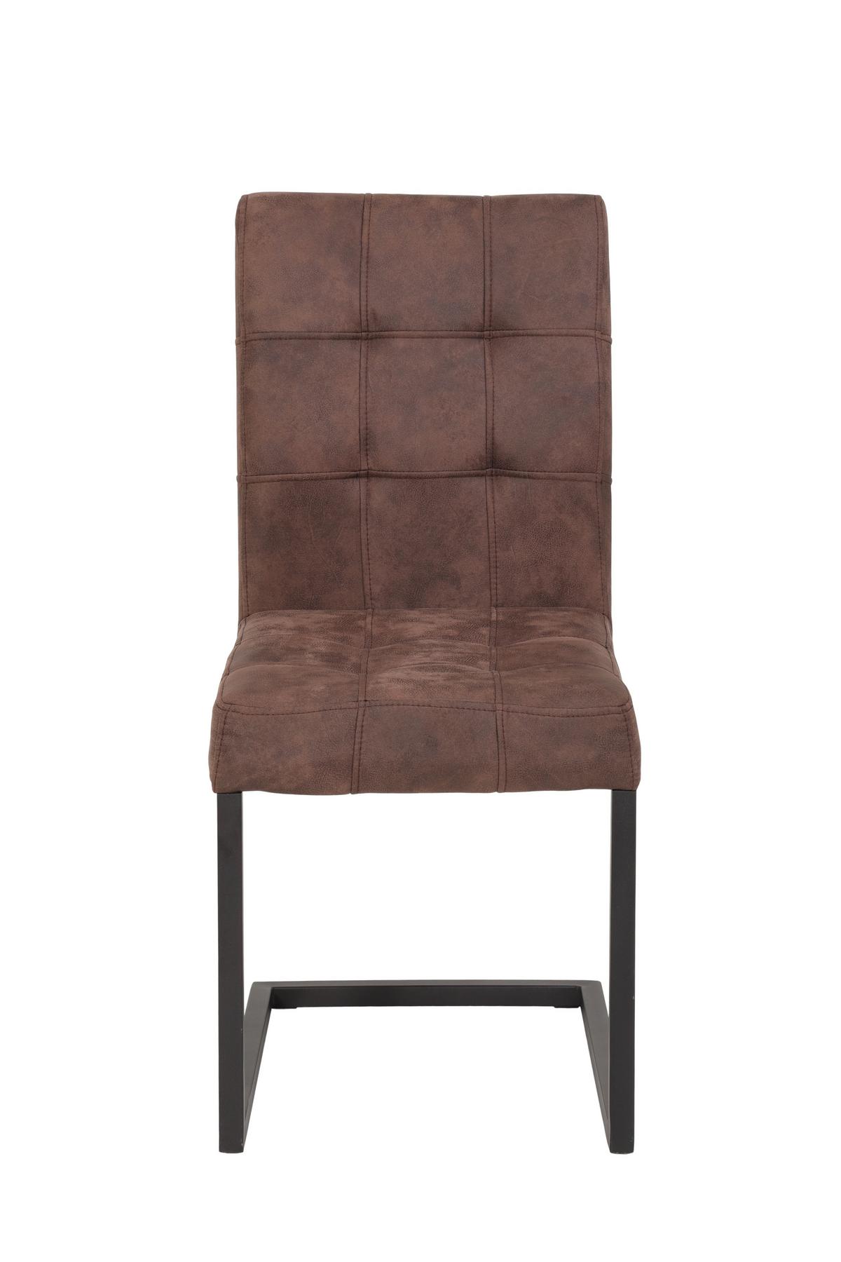 2er-Set Schwingstühle DONNA S - Anthrazit/Braun, MODERN, Textil/Metall (42/91/62cm) - MID.YOU