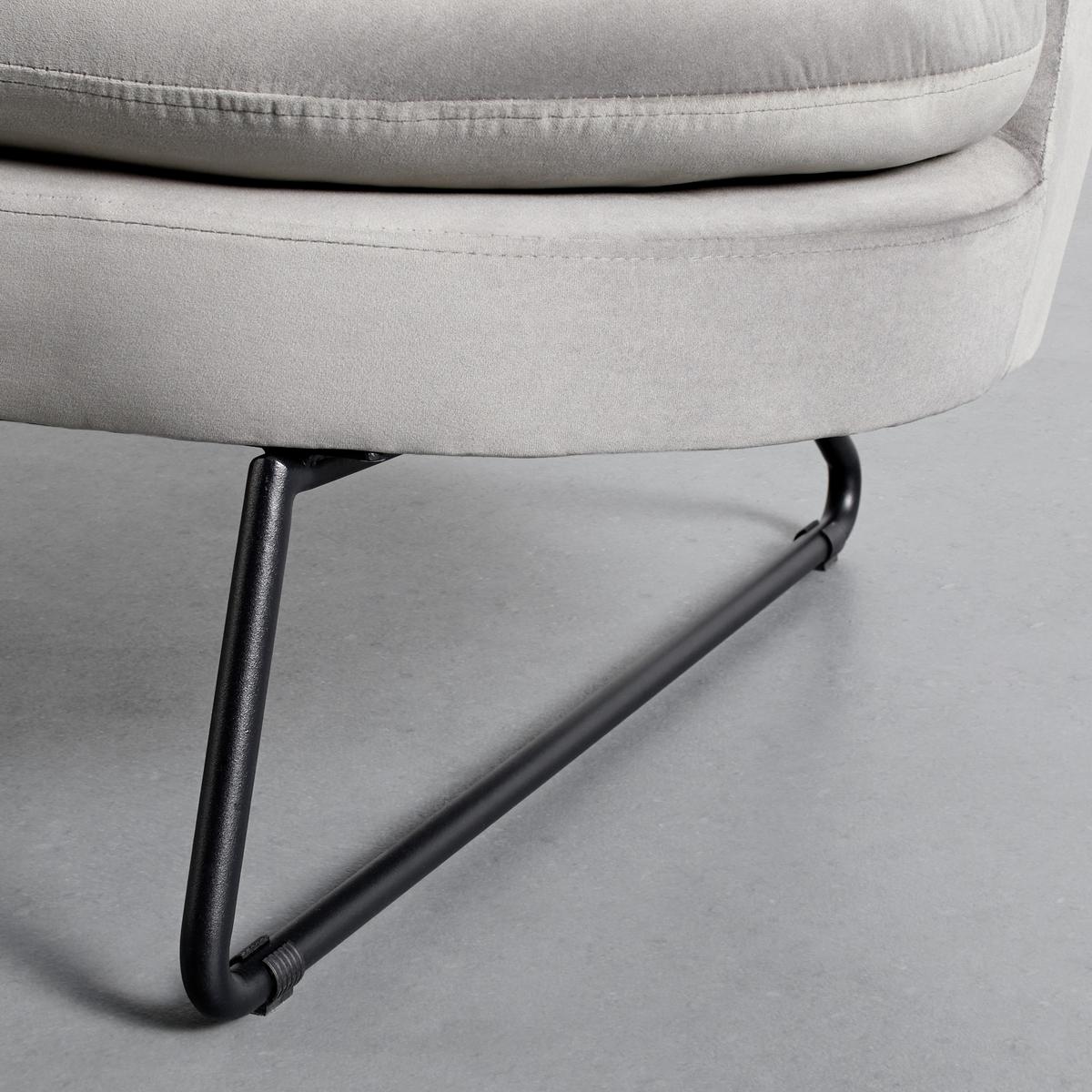 Sofa Luigi Hellgrau Samt - Hellgrau/Schwarz, MODERN, Holz/Textil (146/85/82cm) - Bessagi Home