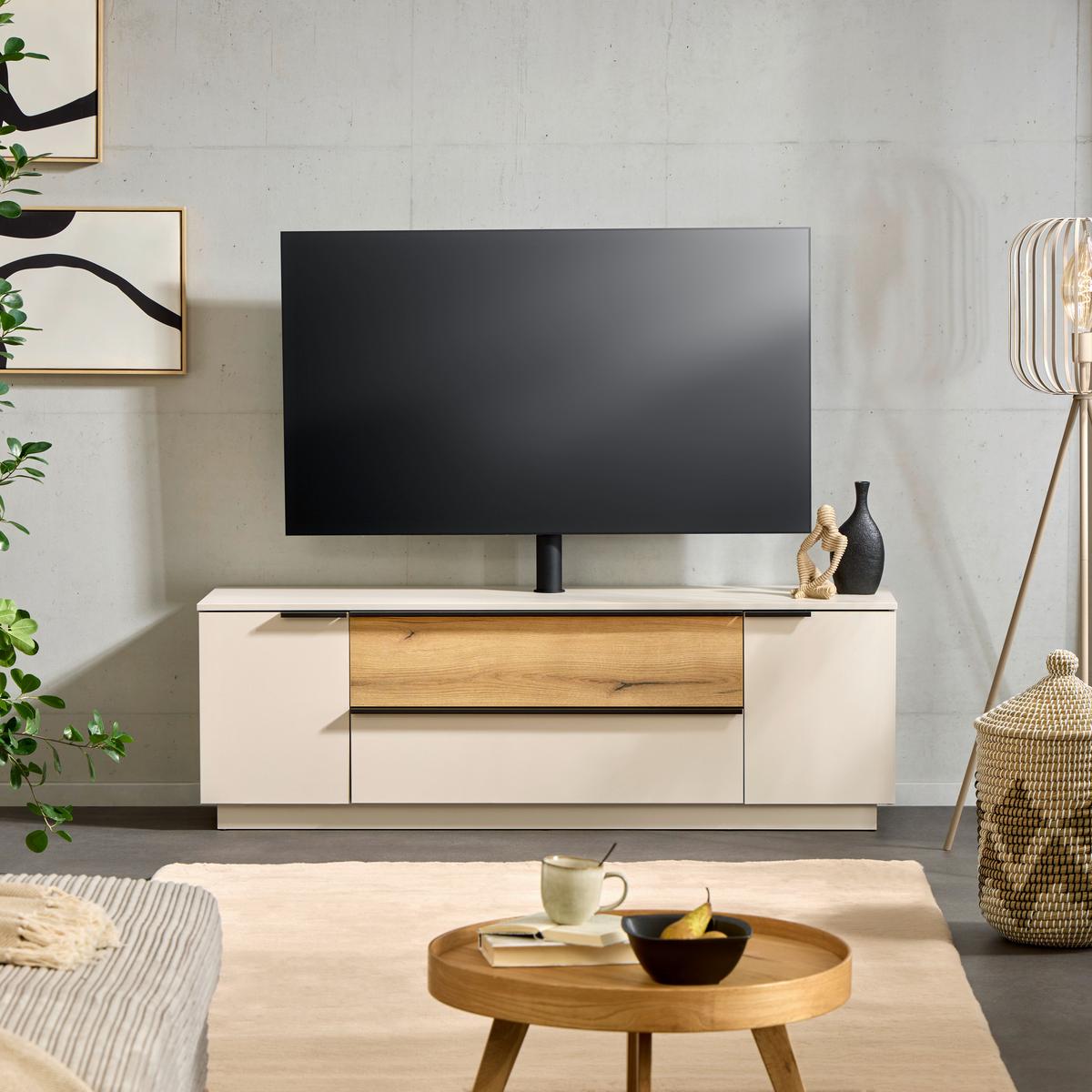 Tv Komoda Neo - kašmir/boje hrasta, Trend, drvni materijal/metal (160/53/40cm) - Modern Living