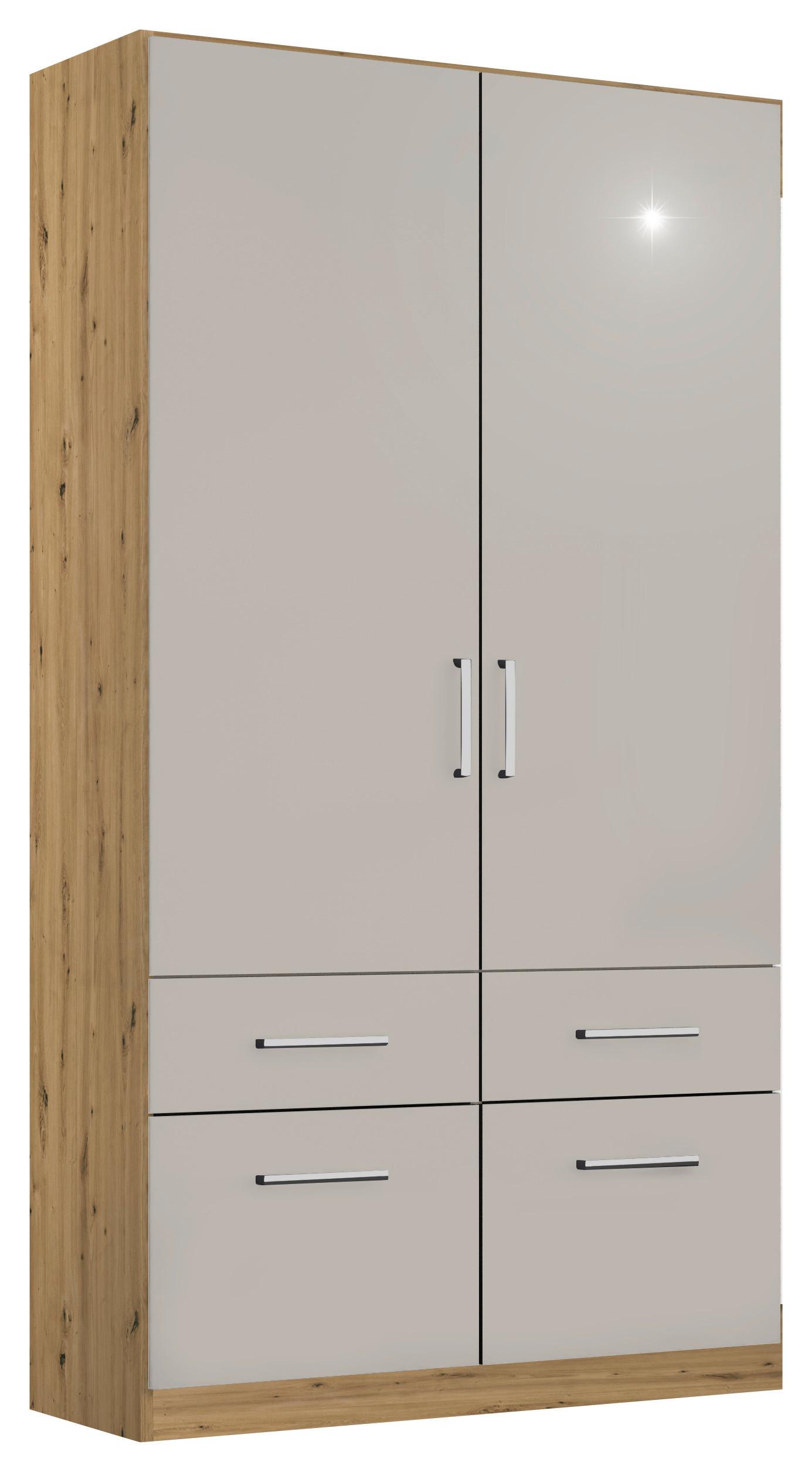 Omara Berlin, Bela, Hrast - barve kroma/siva, Moderno, umetna masa/leseni material (91/210/54cm) - Rauch Möbel