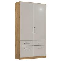 Omara Berlin, Bela, Hrast - barve kroma/siva, Moderno, umetna masa/leseni material (91/210/54cm) - Rauch Möbel