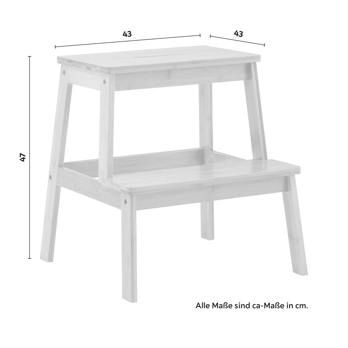 Tritthocker Bonny Naturfarben Bambus - Naturfarben, MODERN, Naturmaterialien (43/47/43cm) - Bessagi Home