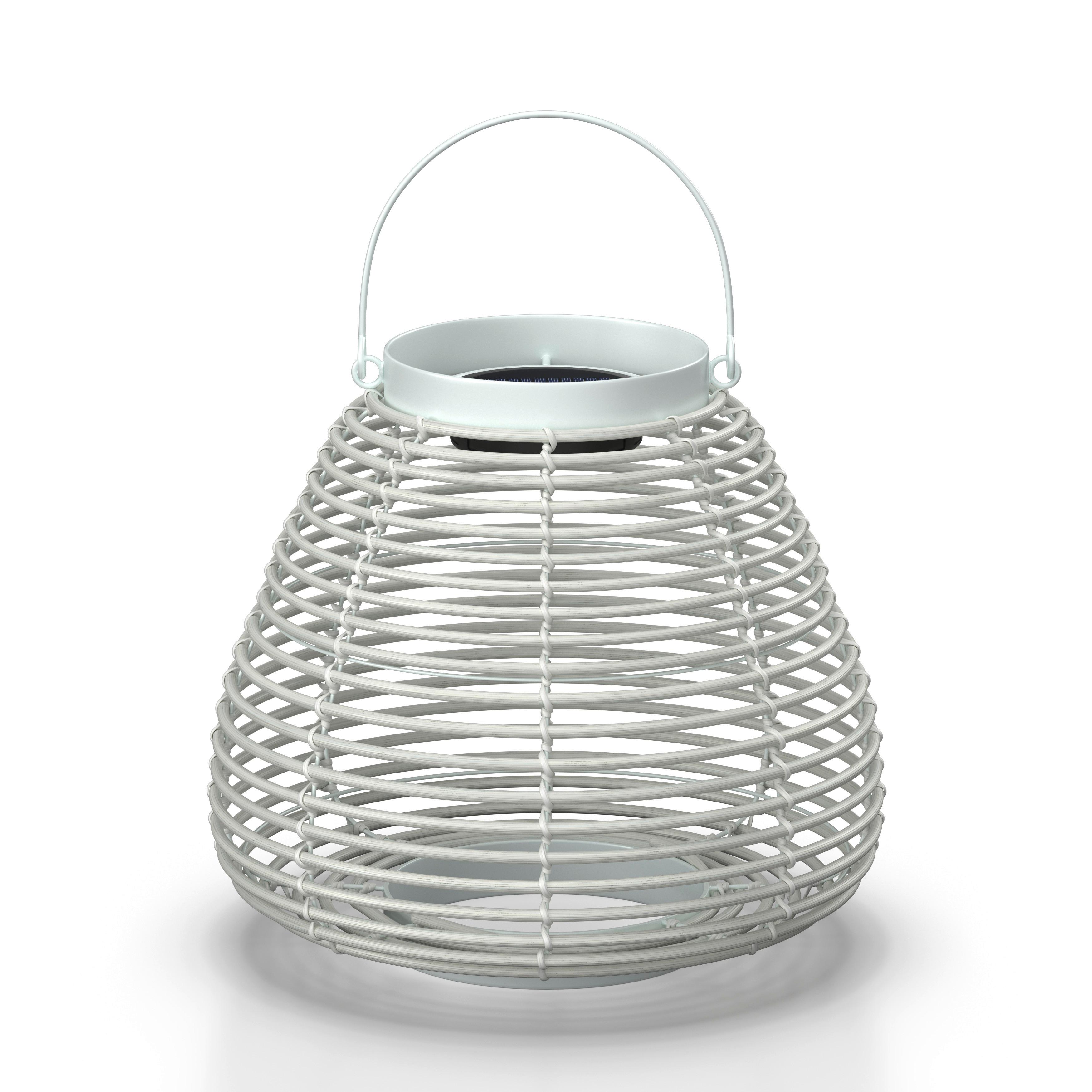 Solarleuchte Anina Weiß Metall/Kunststoff - Weiß, MODERN, Kunststoff/Metall (31/29/31cm) - Bessagi Garden