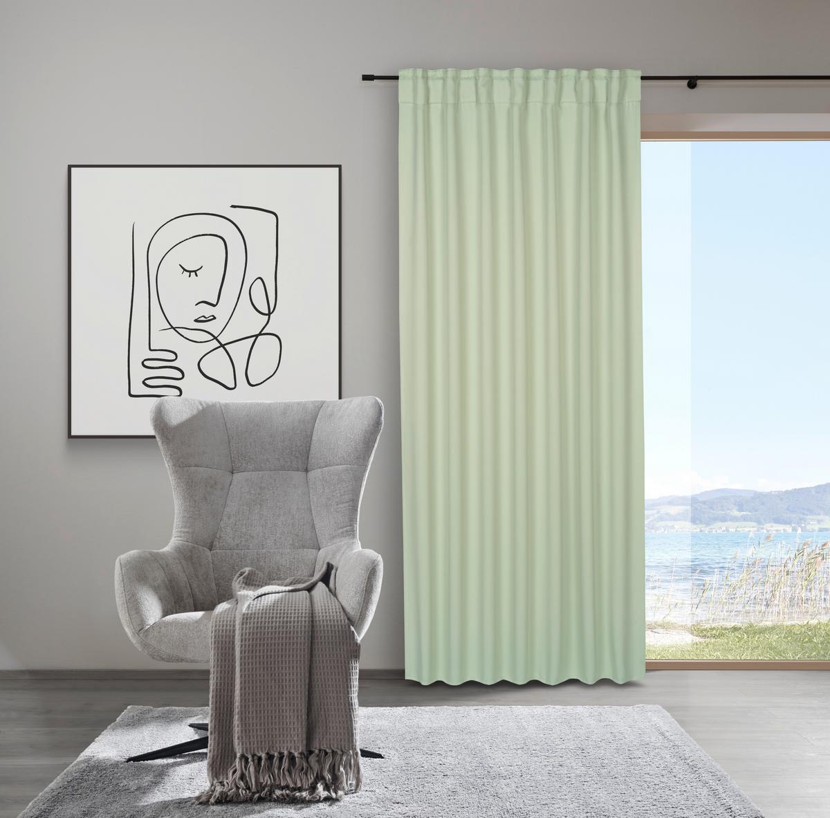 Verdunkelungsvorhang Riccardo In Hellgrün Ca. 140x245cm - Hellgrün, Modern, Textil (140/245cm) - Premium Living