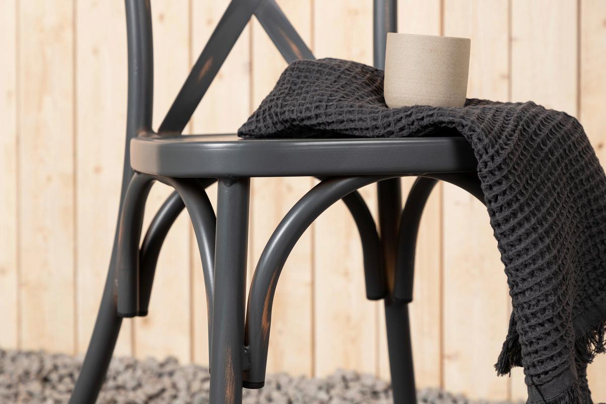 Gartenstuhl 2er-Set Tablas ca. 48x88x48 cm Schwarz - Schwarz, KONVENTIONELL, Metall (48/88/48cm) - Gardenson
