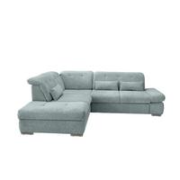 Ecksofa Dalida Mintgrün Chenille mit Bettkasten - Chromfarben/Mintgrün, Design, Textil/Metall (254/280cm) - Livetastic