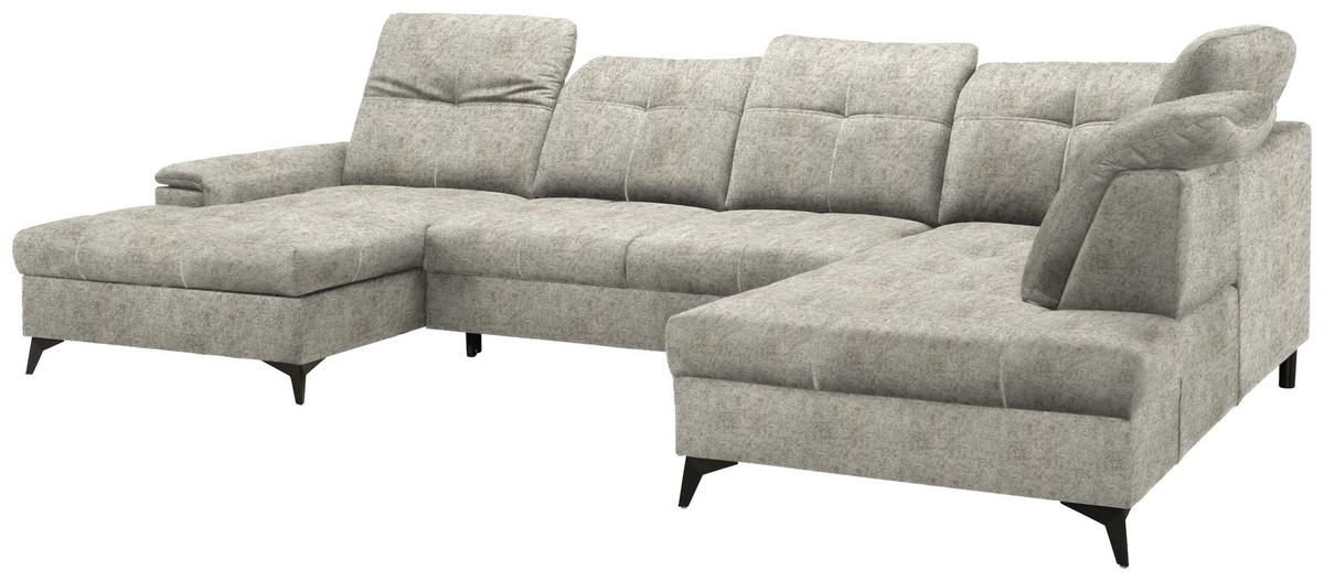 Wohnlandschaft Sierra Taupe - Taupe/Schwarz, Modern, Textil/Metall (181/364/230cm) - Mömax
