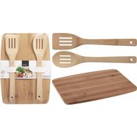 Set tocător și spatule Bambus Idea - Basics, lemn (32,5/23/1cm)