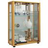 Vitrine Sintalo m. LED ca. 60x80 cm Buche - Buchefarben/Schwarz, MODERN, Glas/Holzwerkstoff (60/80/25cm) - MID.YOU